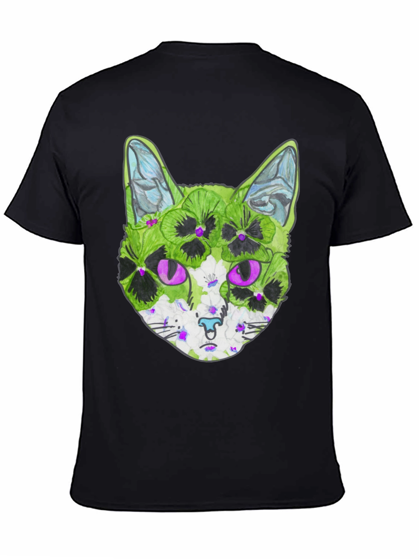 Floral Cat T-Shirt - Unique Graphic Tee