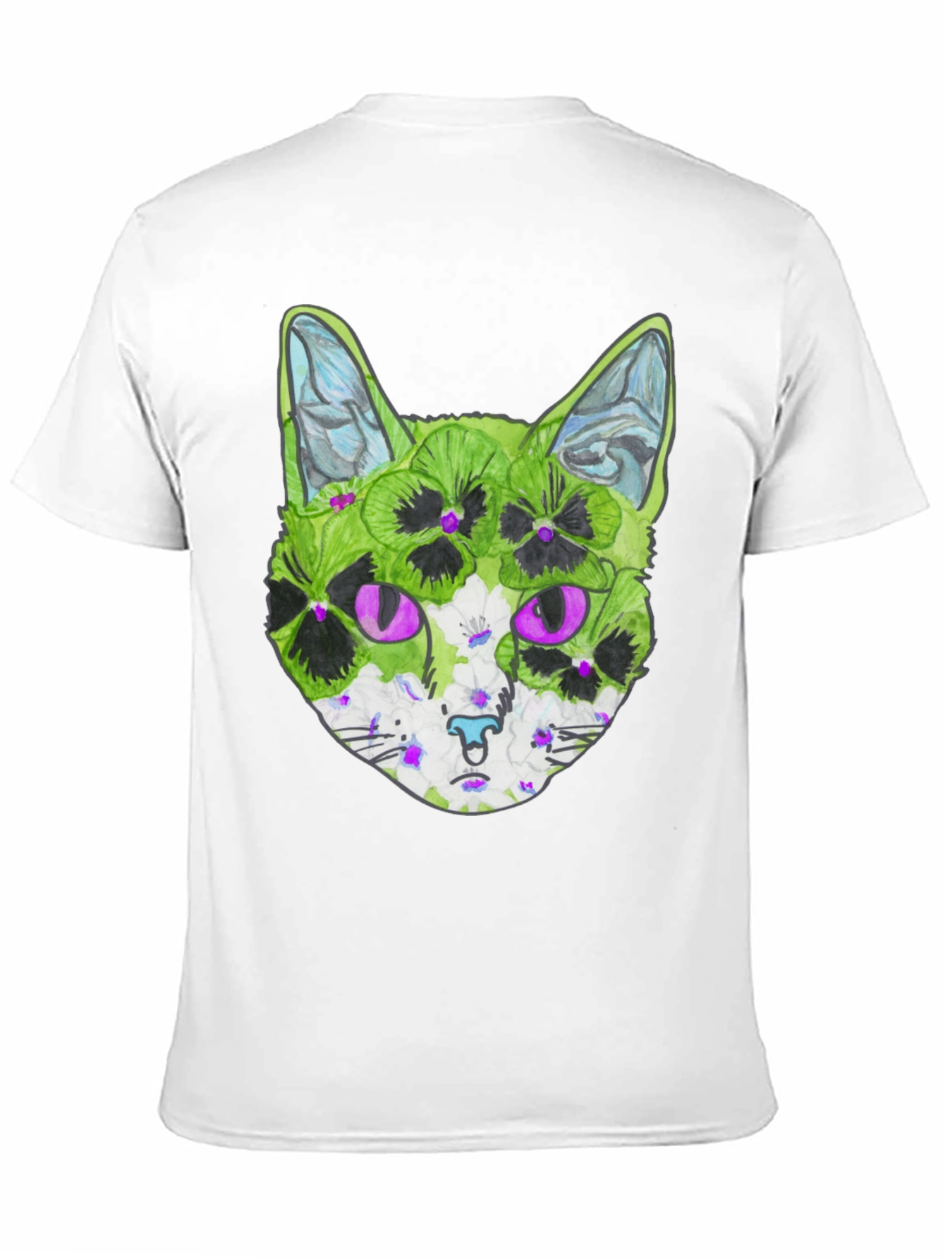 Floral Cat T-Shirt - Unique Graphic Tee