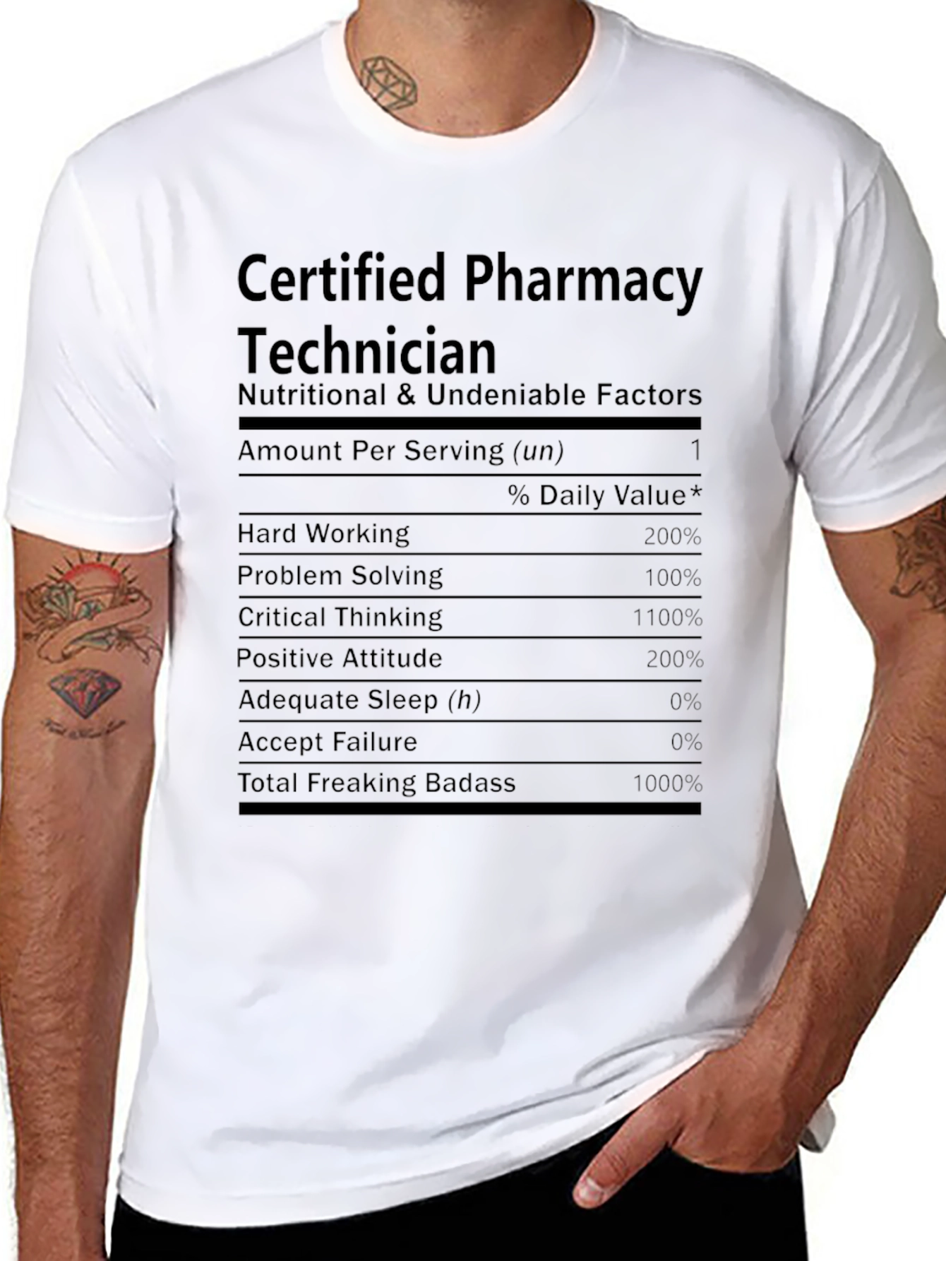 Pharmacy Technician Nutritional Facts T-Shirt