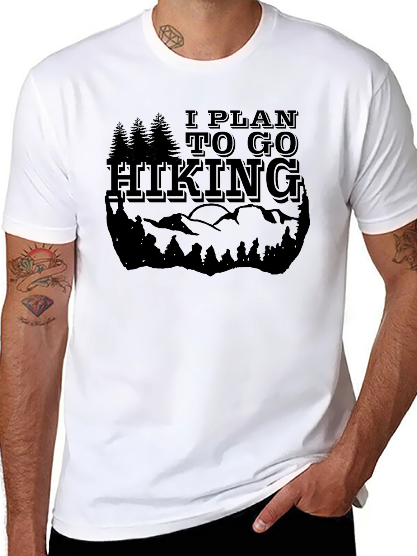 Hiking Graphic Tee - Black Adventure Shirt