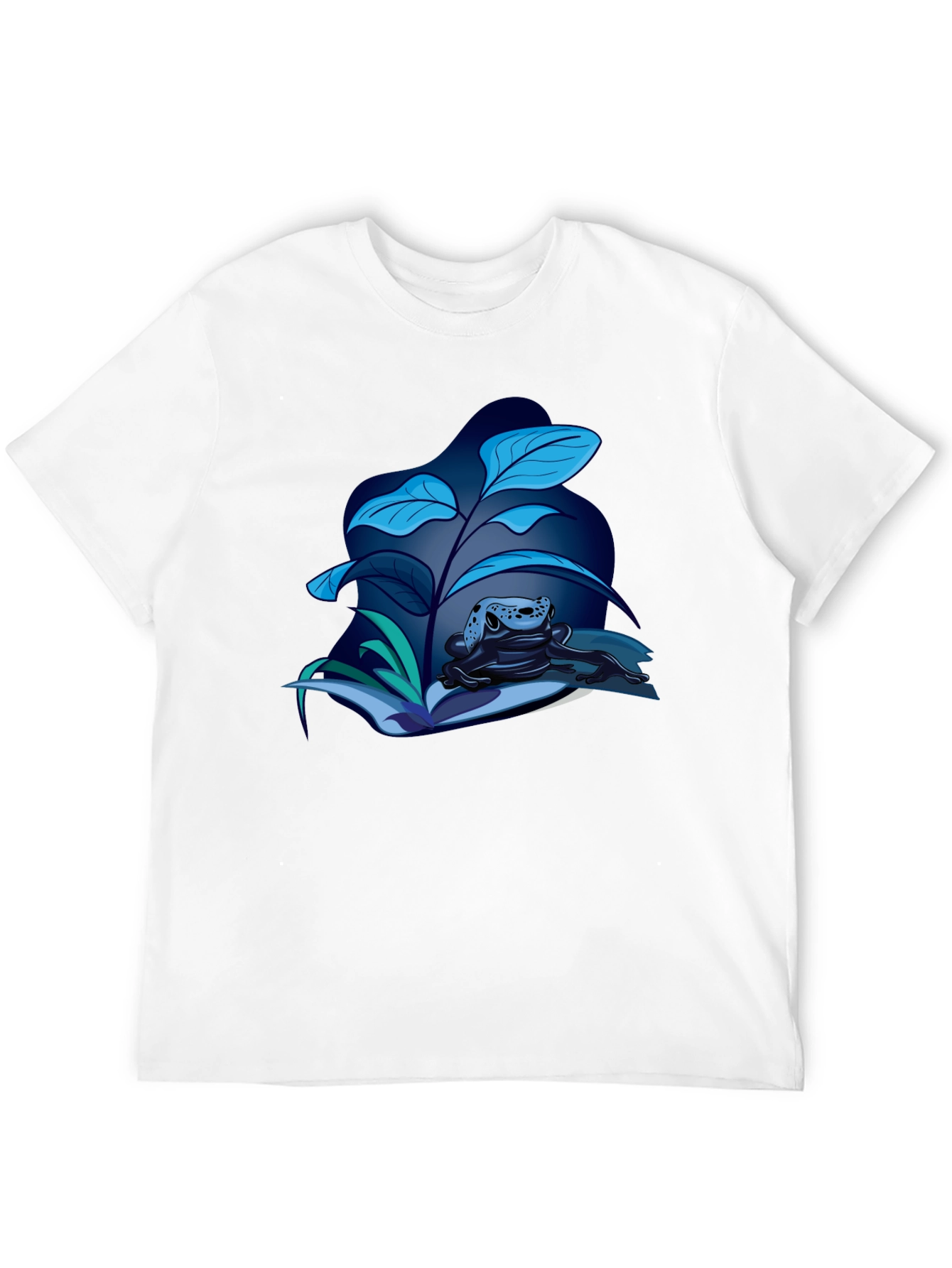 Frog and Foliage Graphic Tee - Stylish Black T-Shirt