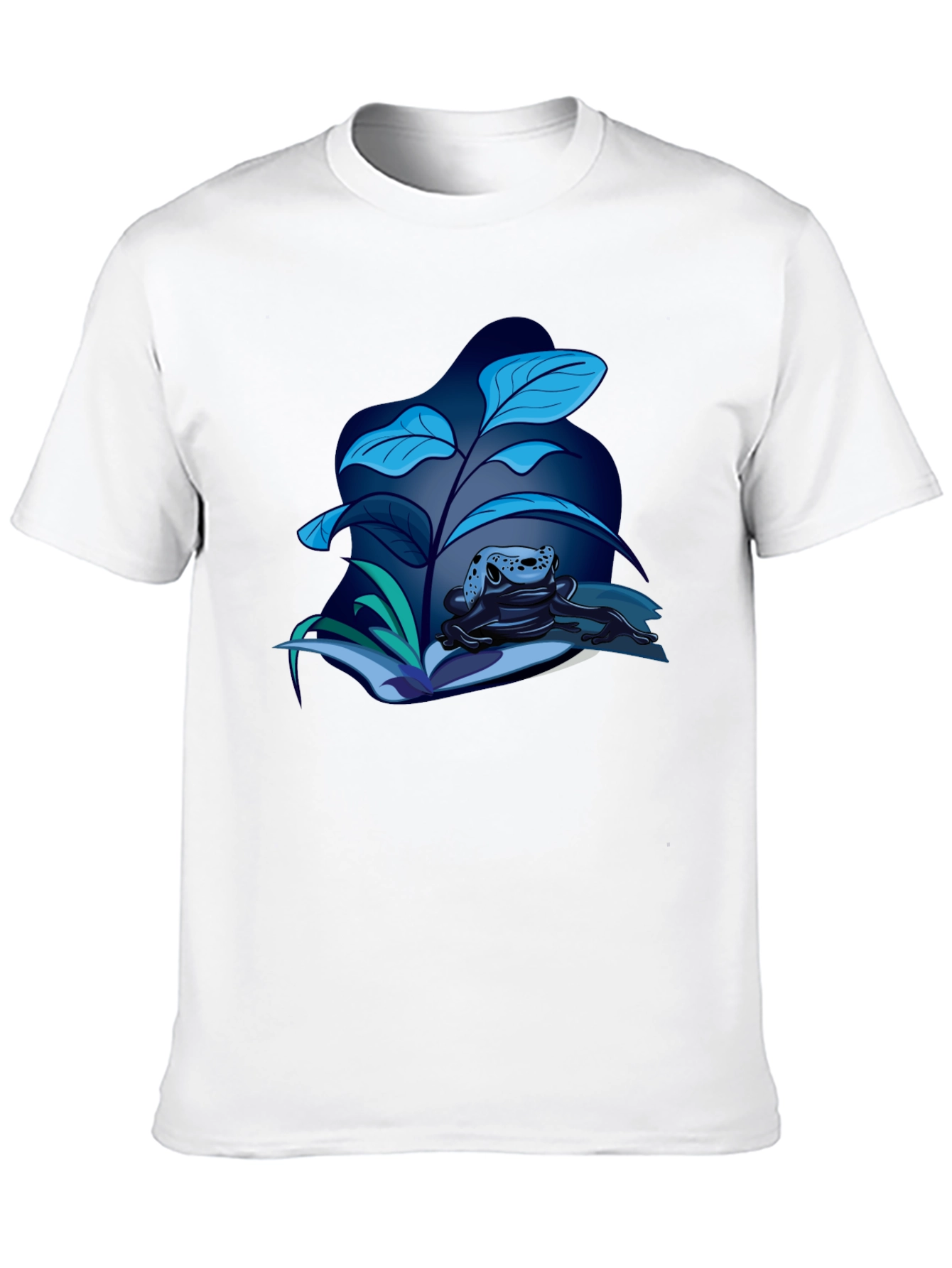Frog and Foliage Graphic Tee - Stylish Black T-Shirt