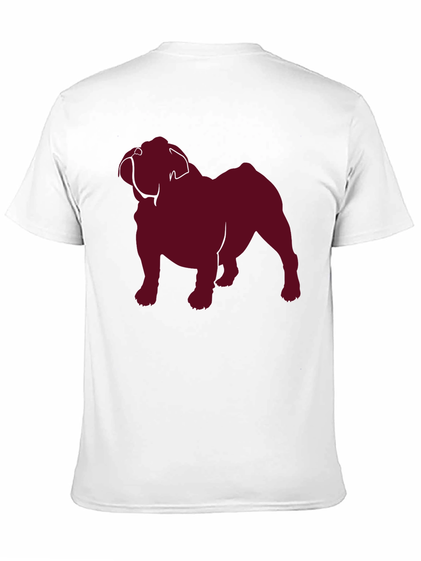 Bulldog Silhouette Graphic Tee - Black Cotton T-Shirt