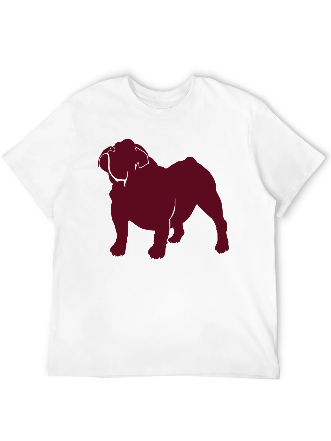 Bulldog Silhouette Graphic Tee - Black Cotton T-Shirt