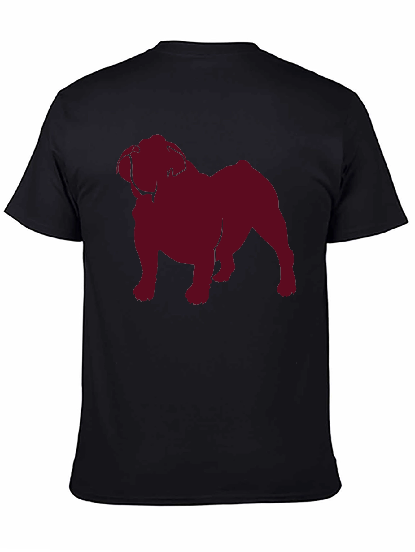 Bulldog Silhouette Graphic Tee - Black Cotton T-Shirt
