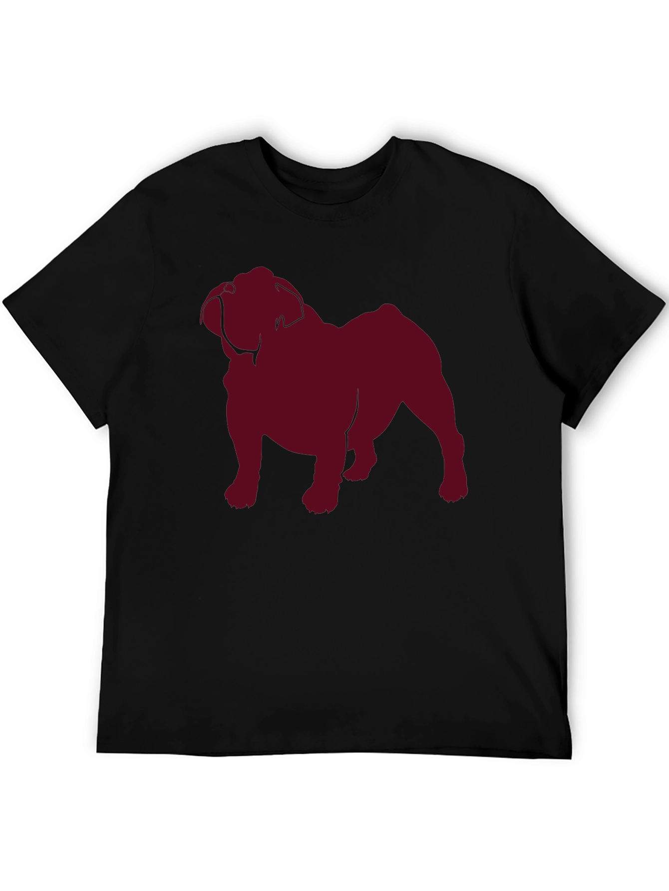 Bulldog Silhouette Graphic Tee - Black Cotton T-Shirt