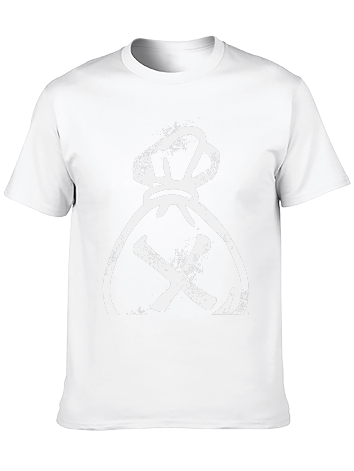 Distressed Money Bag Graphic Tee - Black Cotton T-Shirt