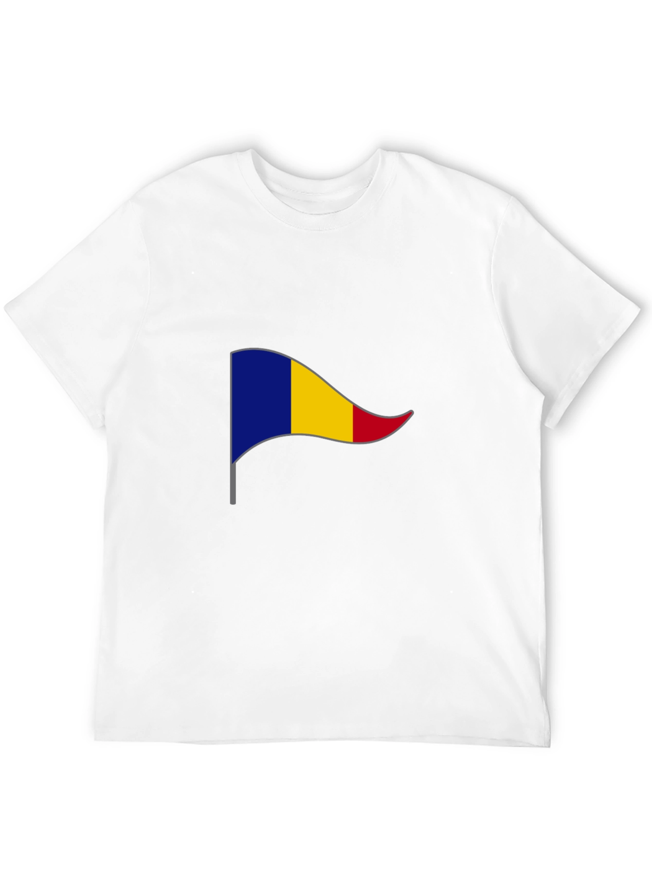 Romania Flag T-Shirt - Black Cotton Tee