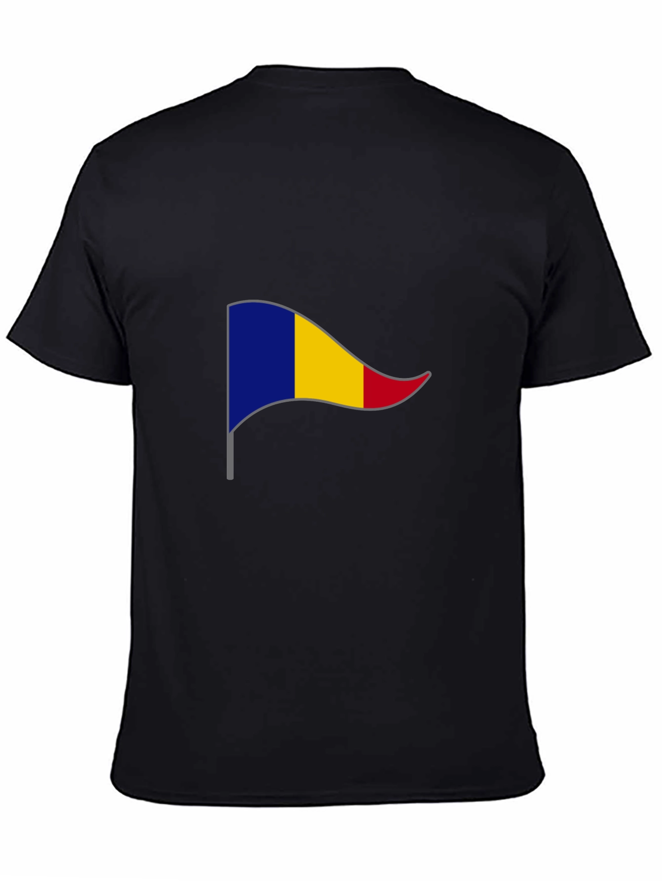 Romania Flag T-Shirt - Black Cotton Tee
