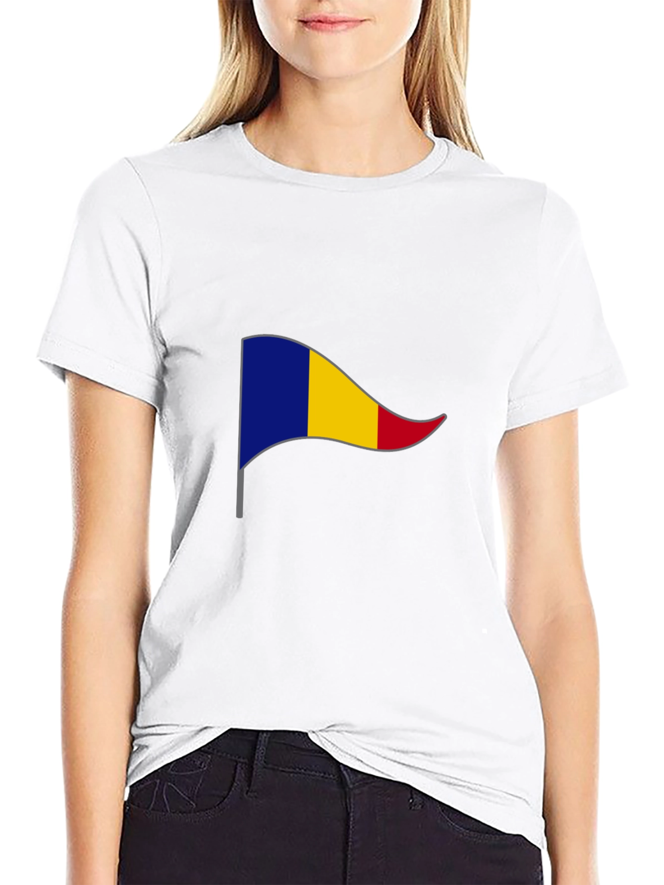 Romania Flag T-Shirt - Black Cotton Tee
