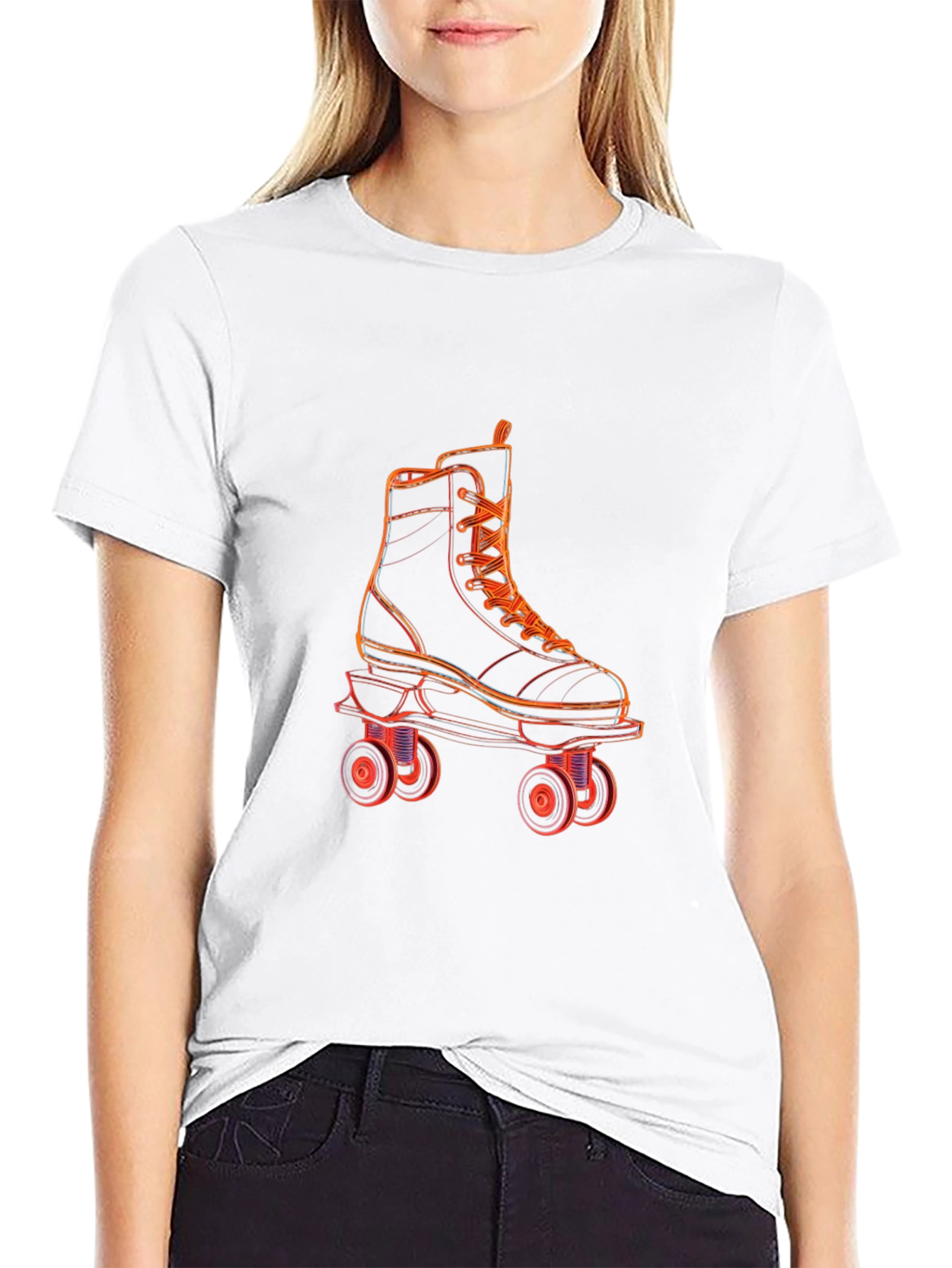 Retro Roller Skate T-Shirt - Black