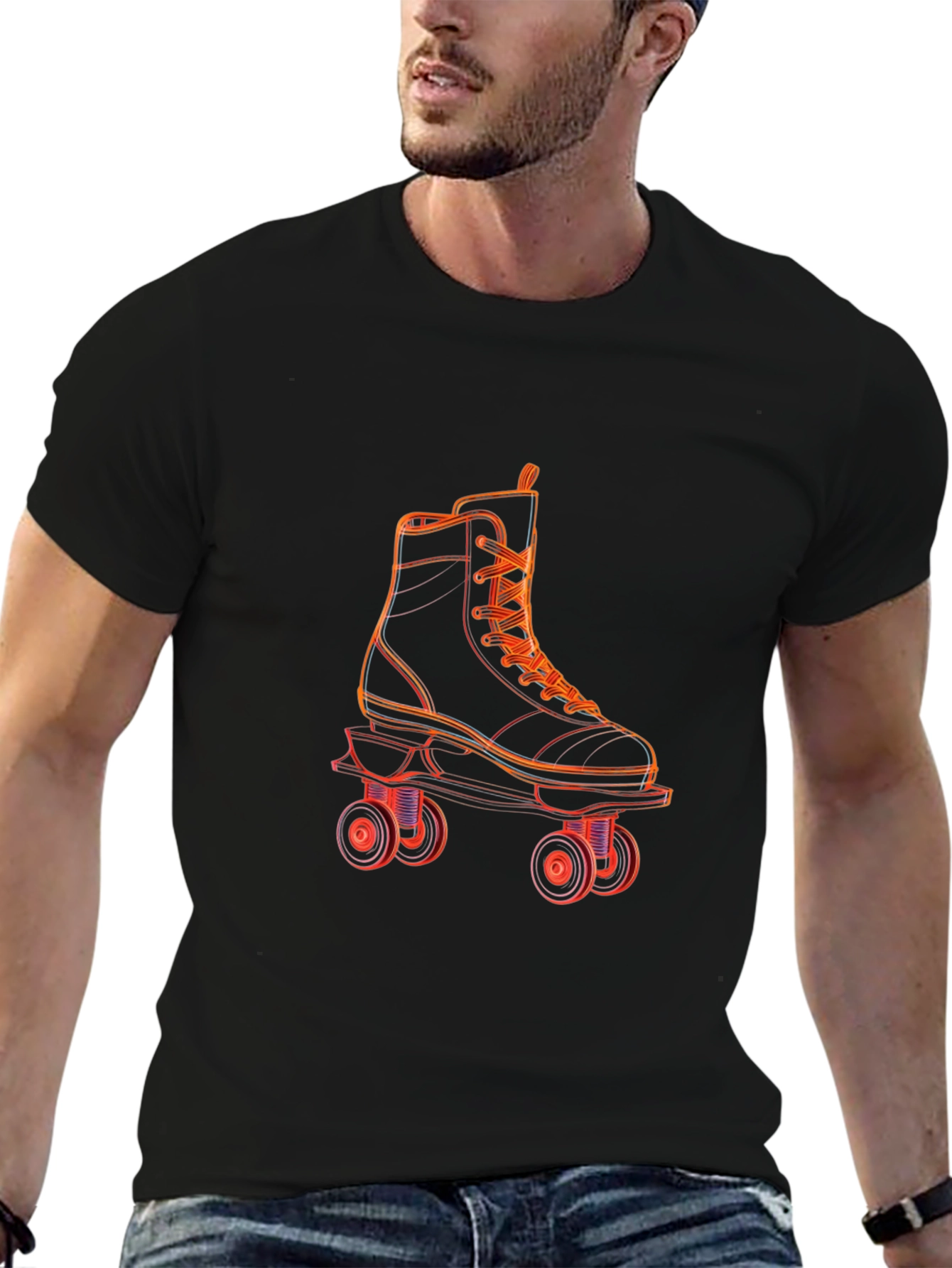 Retro Roller Skate T-Shirt - Black