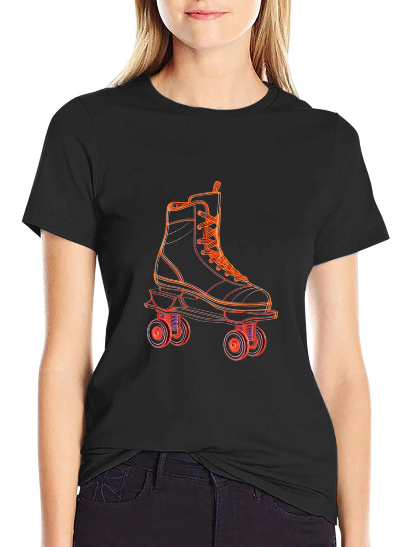 Retro Roller Skate T-Shirt - Black