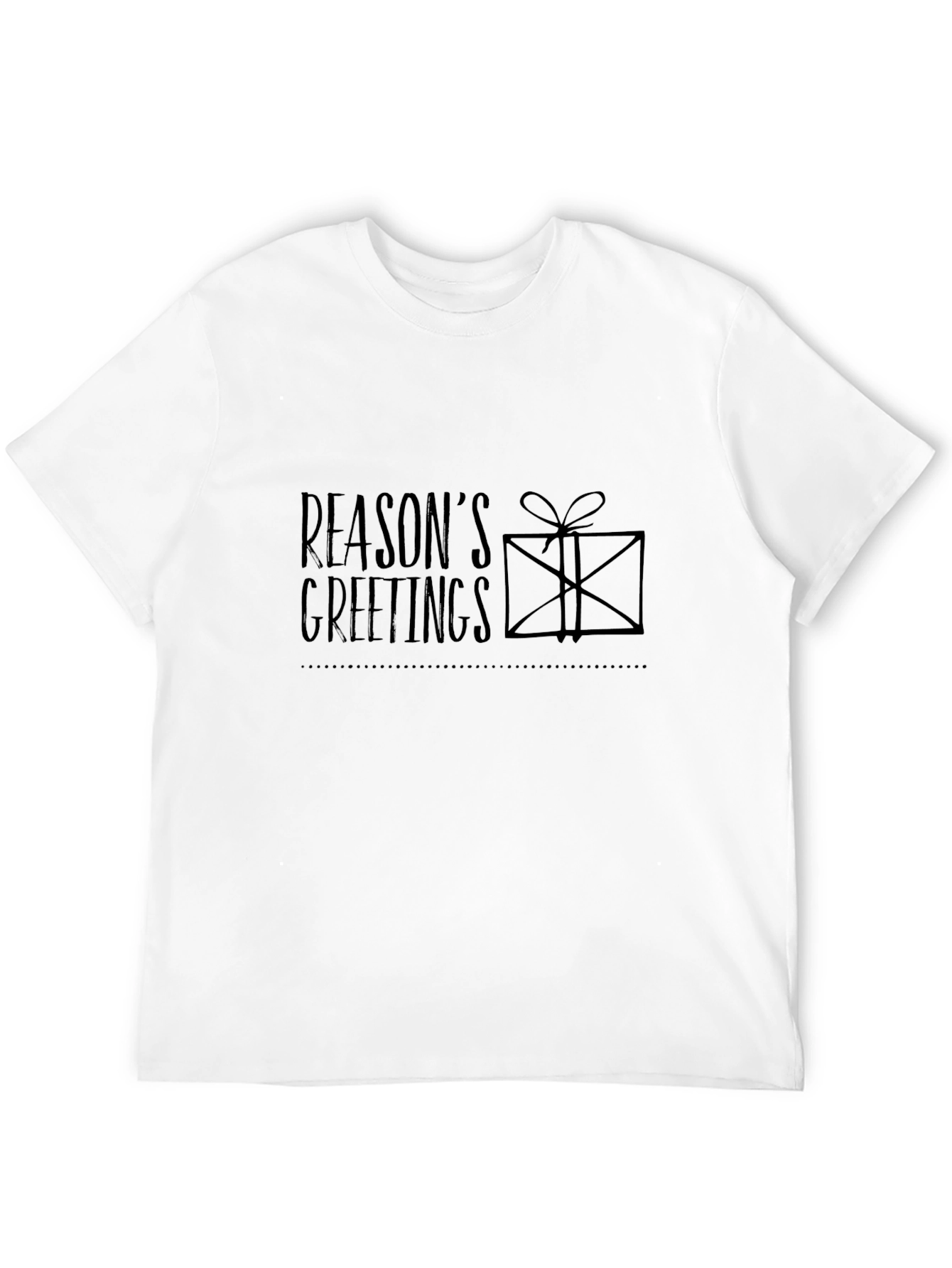 Reasons Greetings Graphic Tee - Black Cotton Holiday Shirt