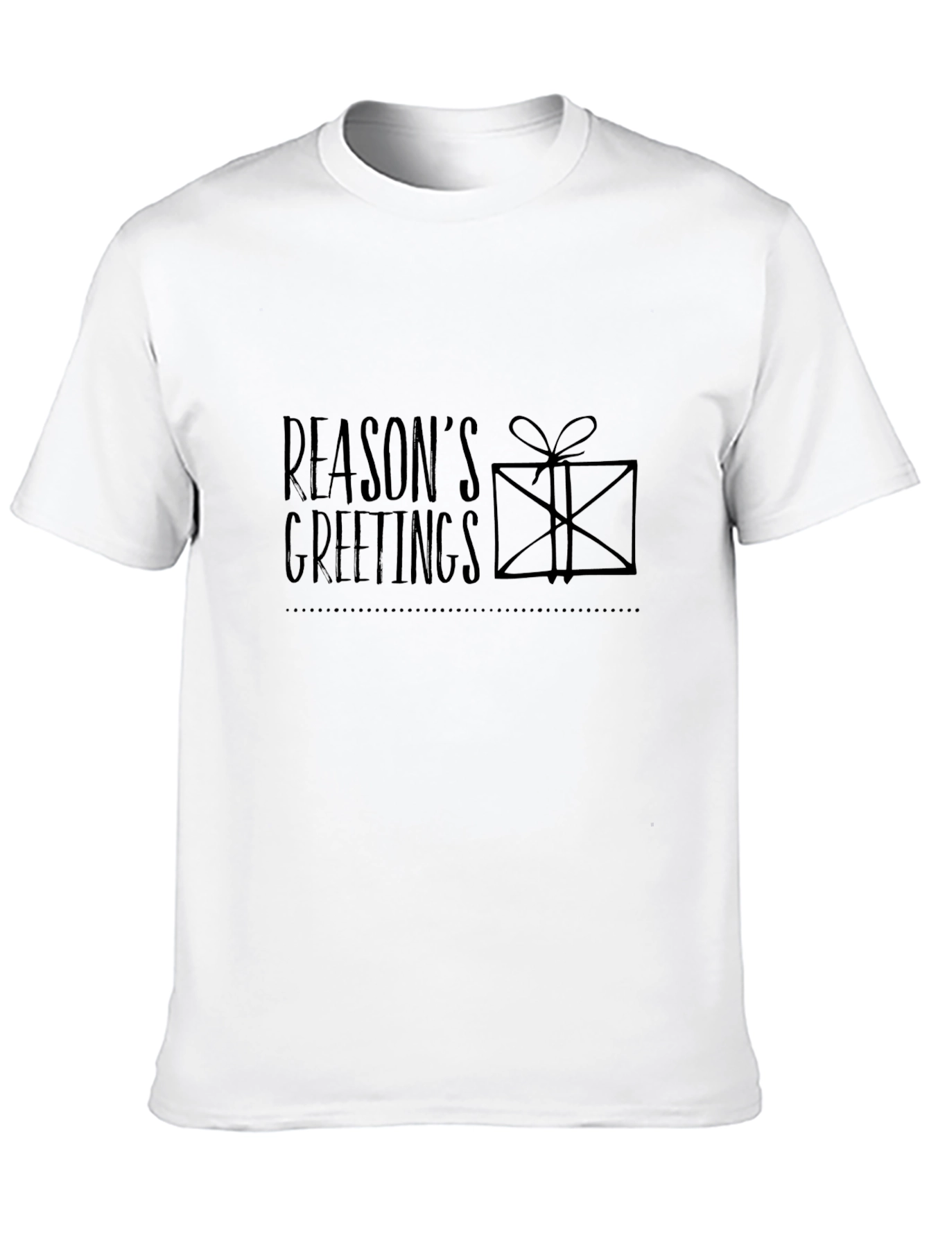 Reasons Greetings Graphic Tee - Black Cotton Holiday Shirt