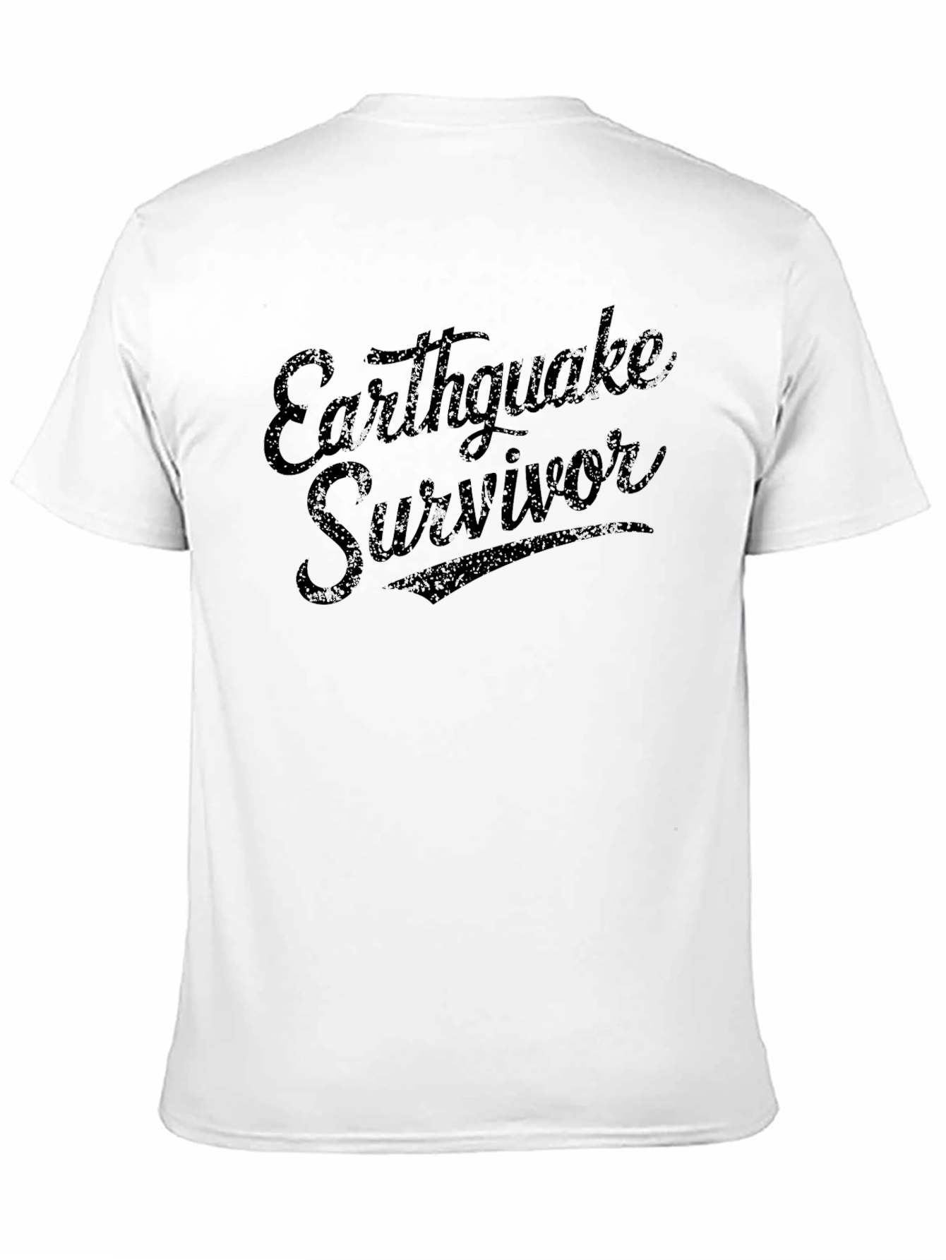 Earthquake Survivor Graphic Tee - Black Casual T-Shirt