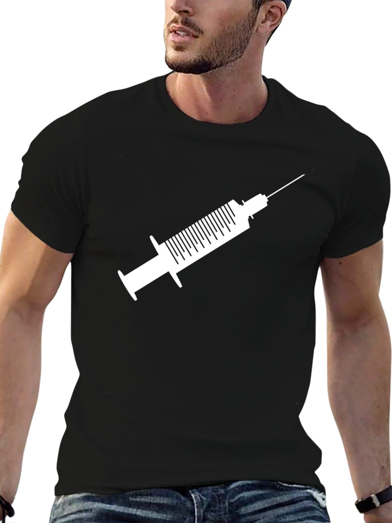 Vaccination T-Shirt - Stylish Syringe Graphic Tee
