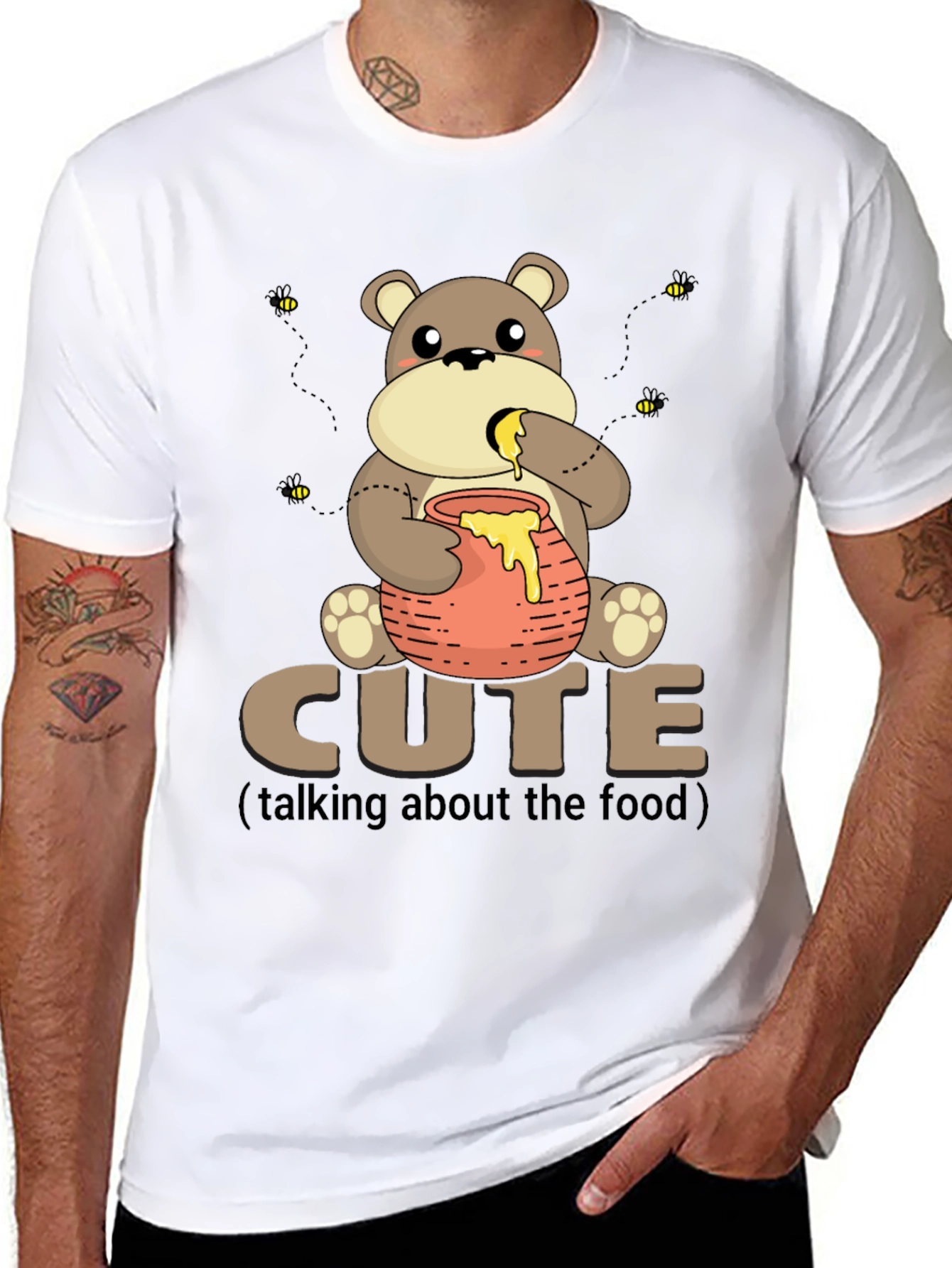 Cute Bear with Honey Pot Graphic T-Shirt