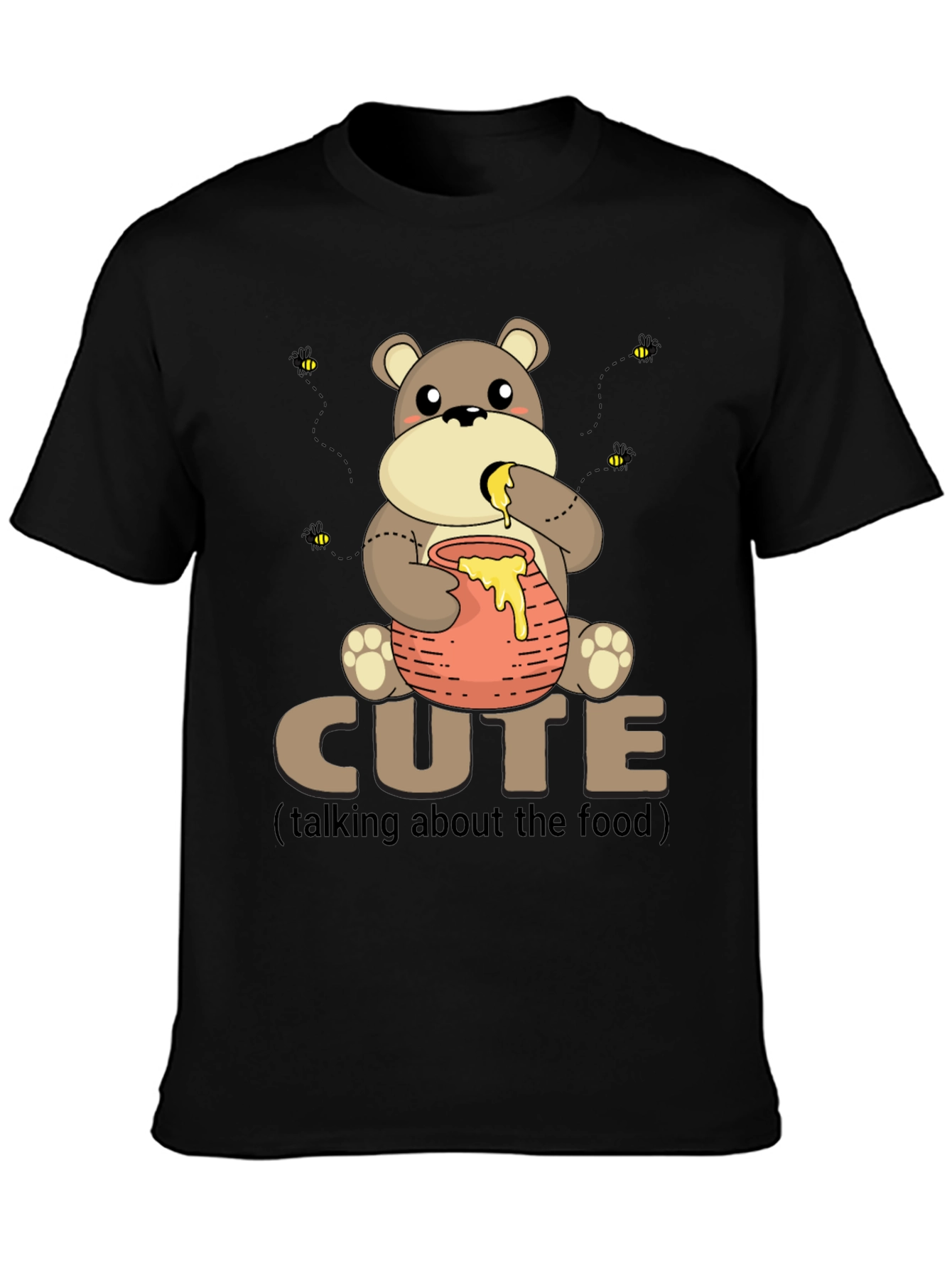 Cute Bear with Honey Pot Graphic T-Shirt