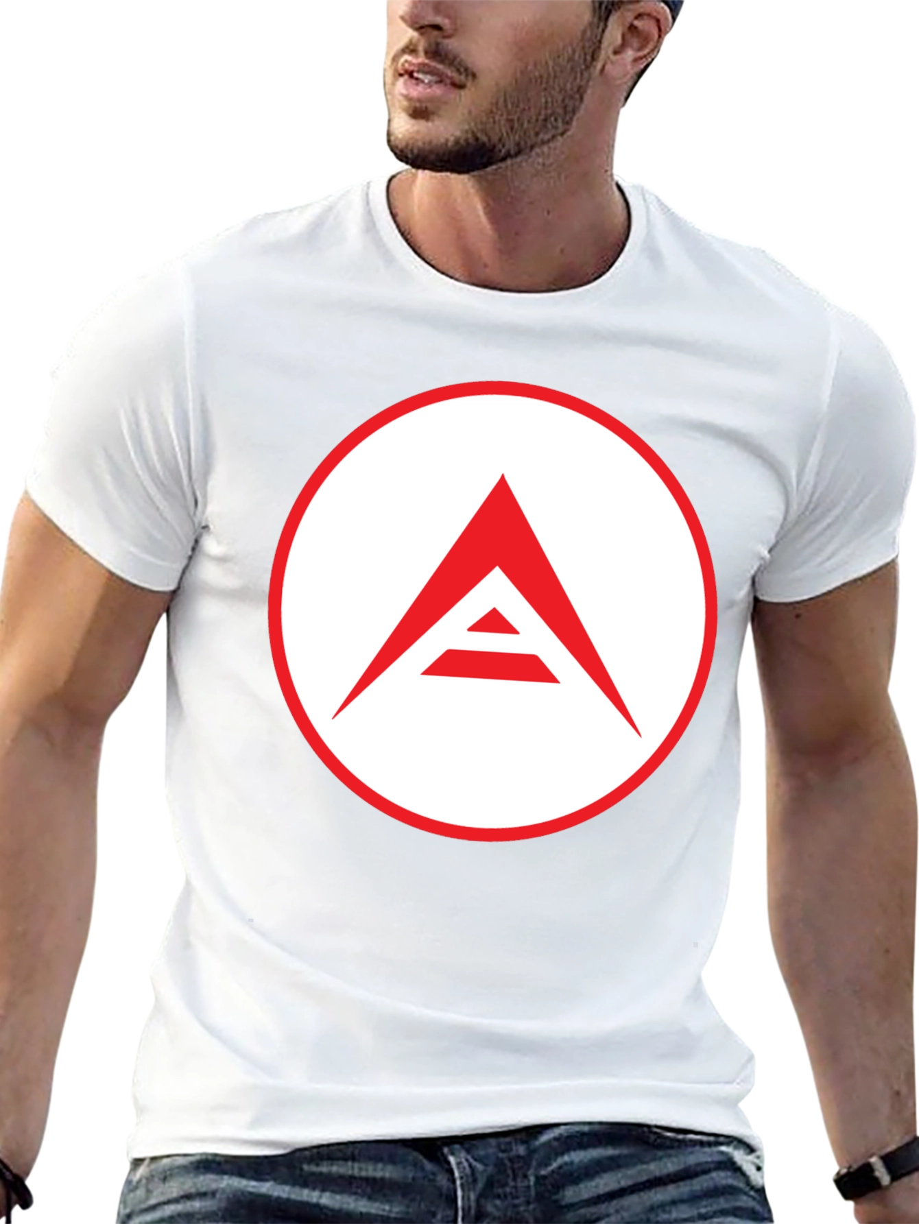 Mens Black T-Shirt with Geometric Logo