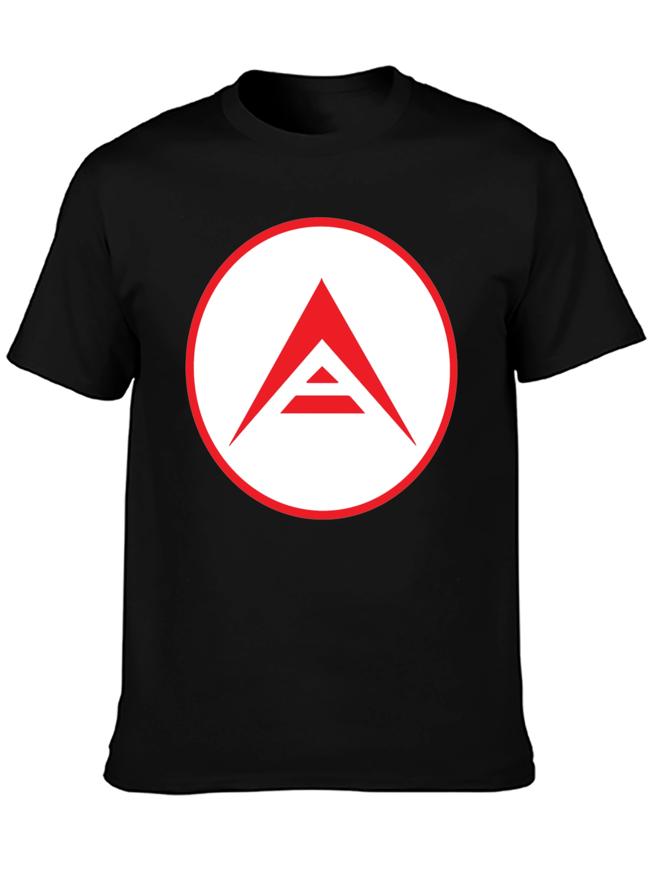 Mens Black T-Shirt with Geometric Logo
