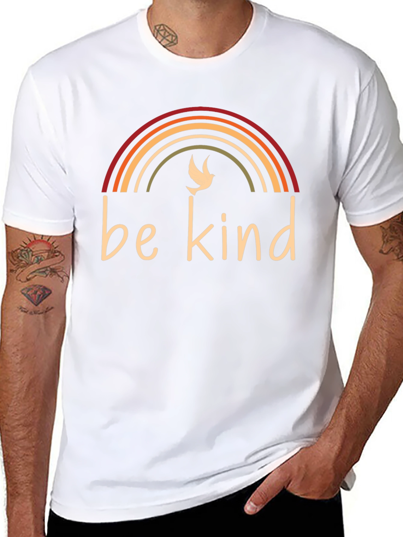 Be Kind Rainbow Graphic Tee - Black