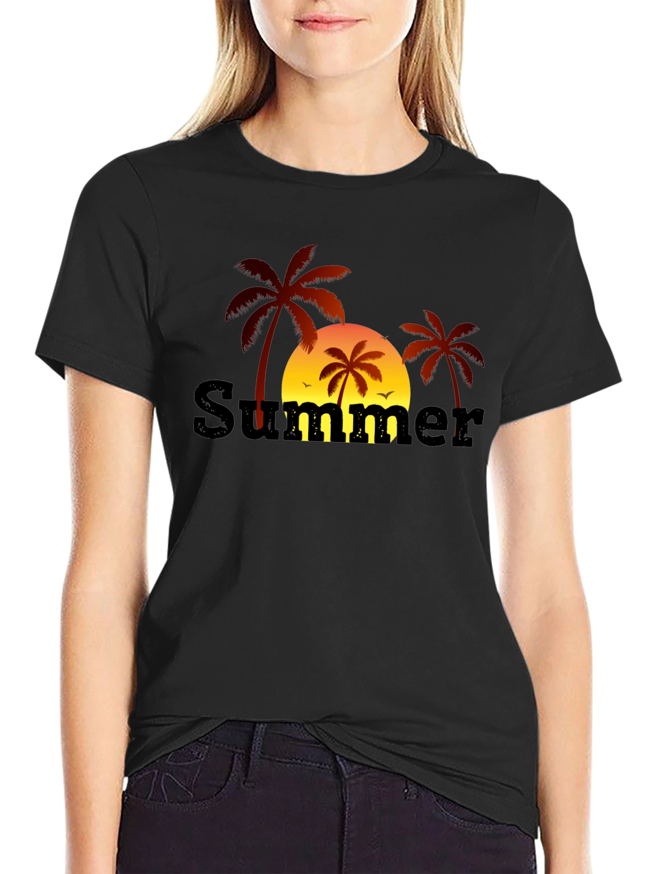 Summer Palm Tree Graphic T-Shirt