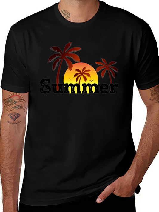 Summer Palm Tree Graphic T-Shirt