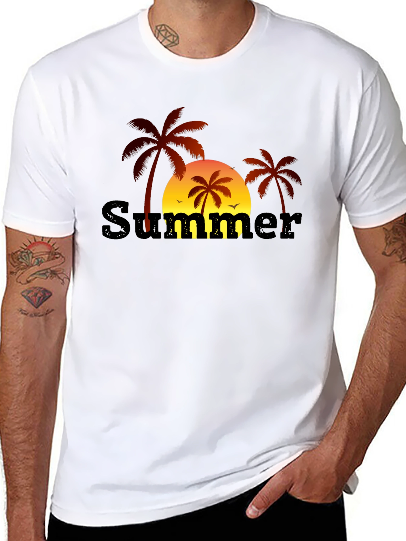 Summer Palm Tree Graphic T-Shirt