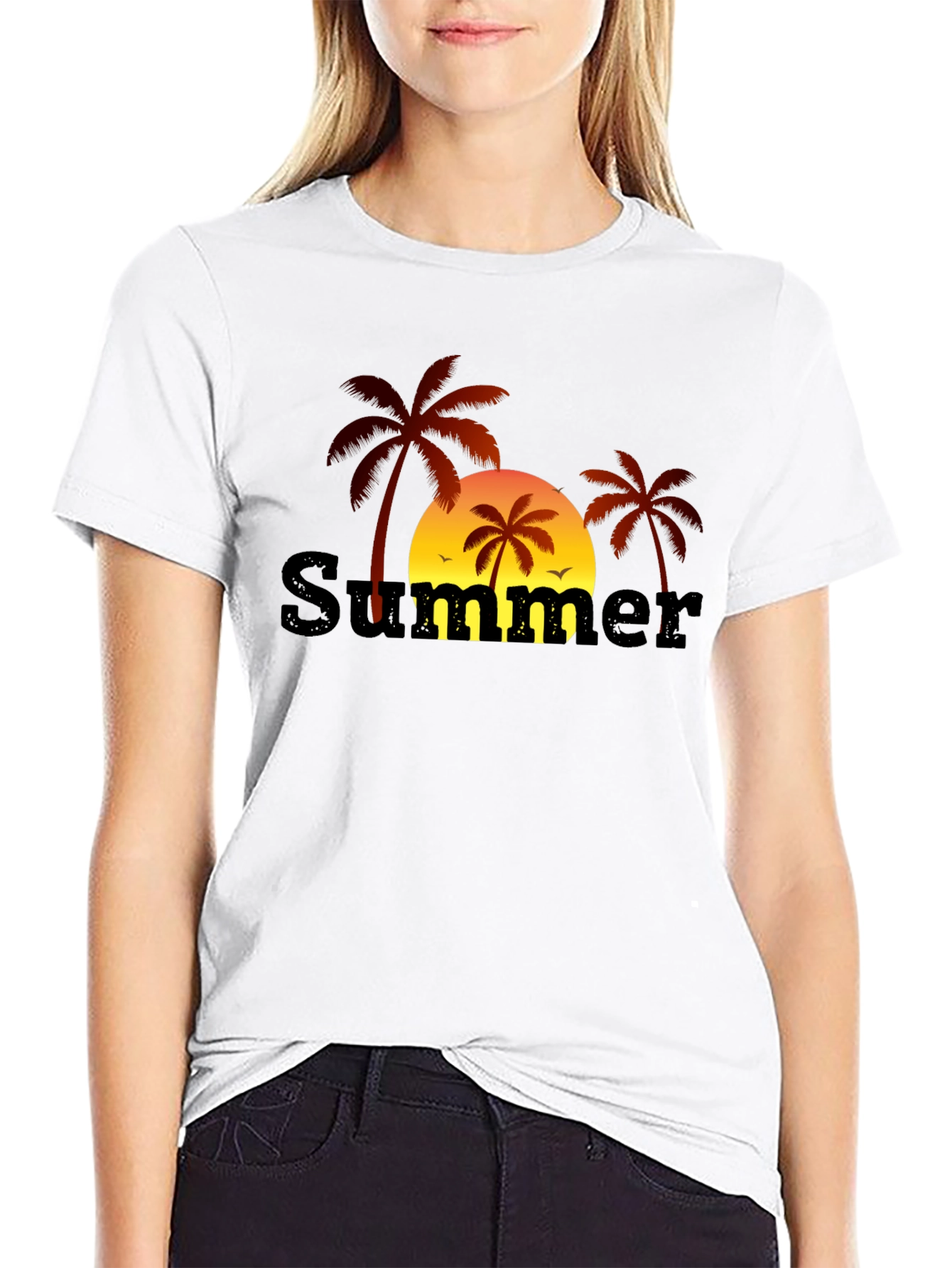 Summer Palm Tree Graphic T-Shirt
