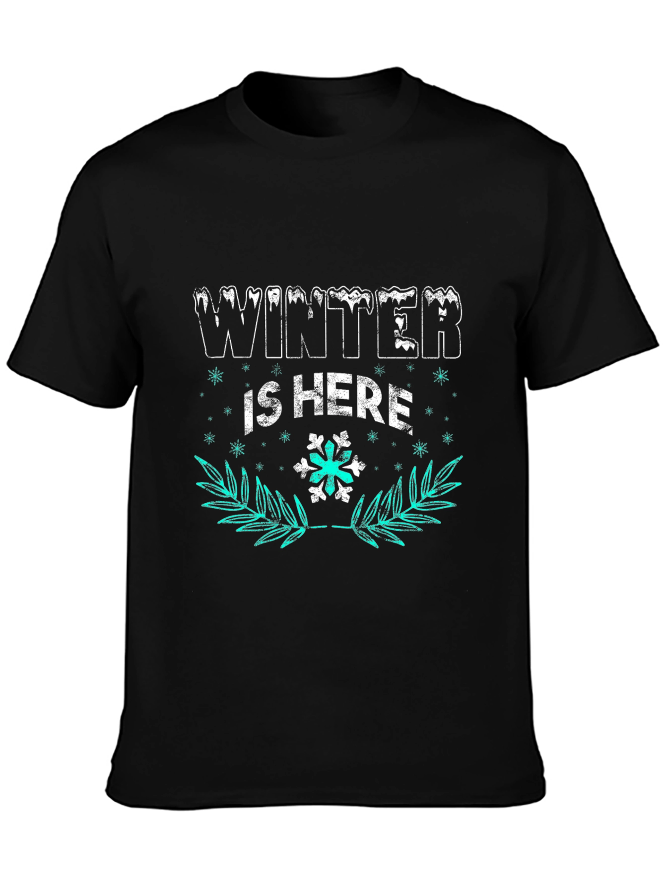 Winter Is Here Graphic Tee - Black