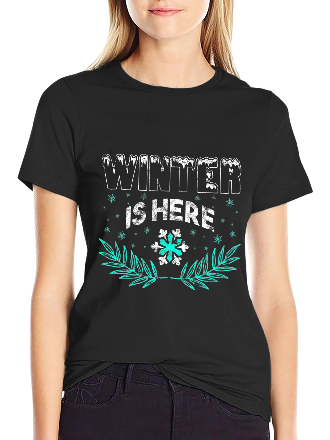 Winter Is Here Graphic Tee - Black