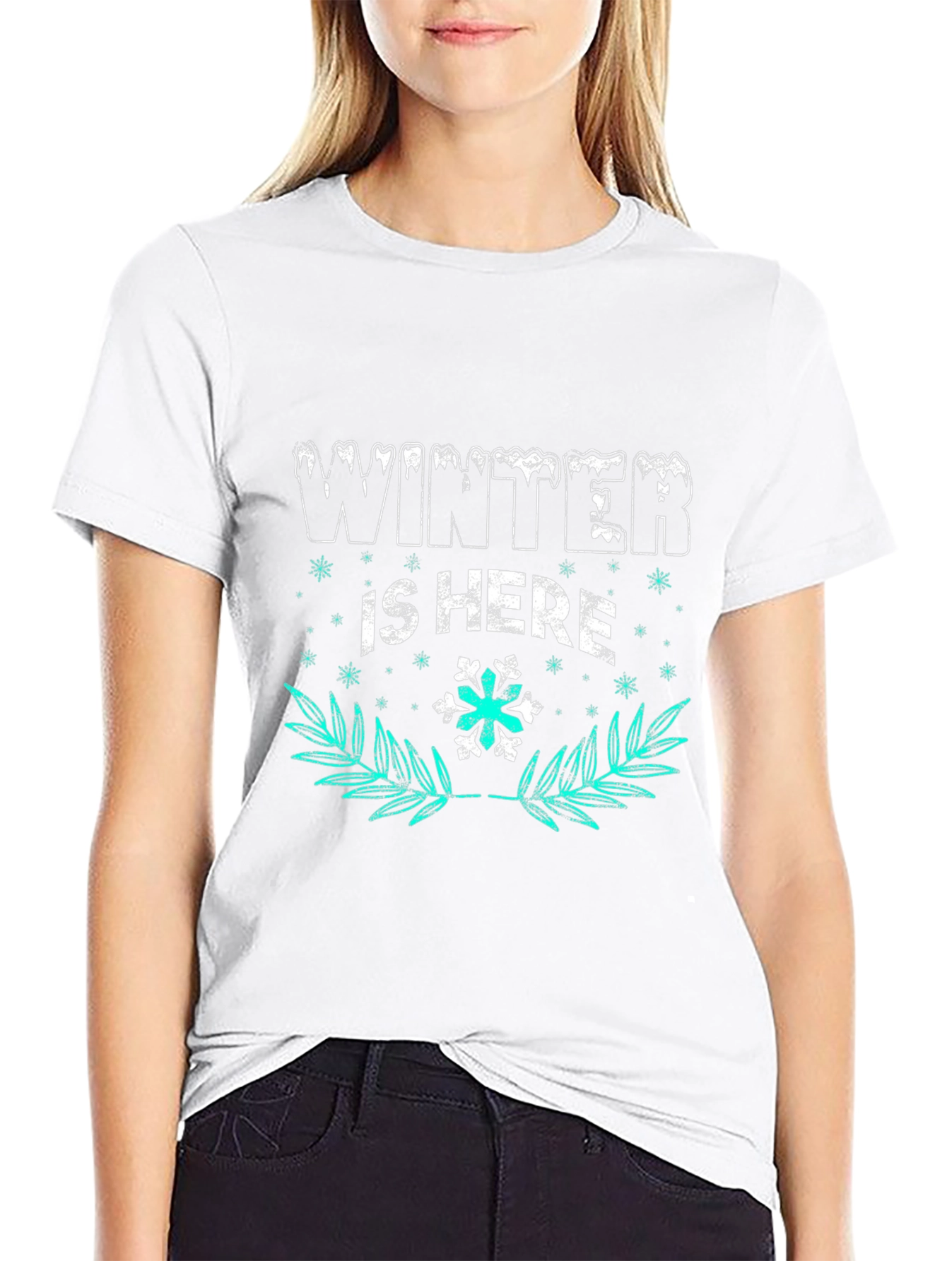 Winter Is Here Graphic Tee - Black