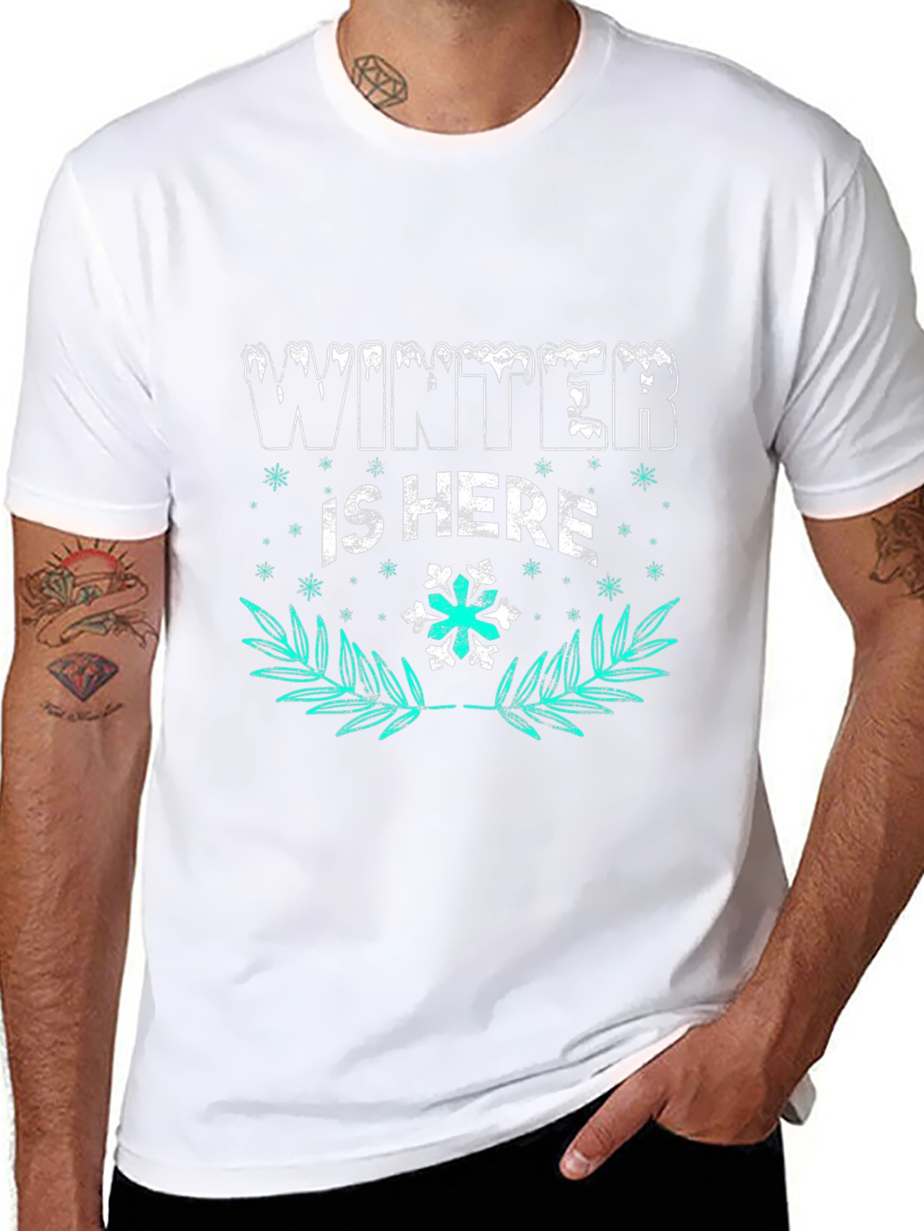 Winter Is Here Graphic Tee - Black