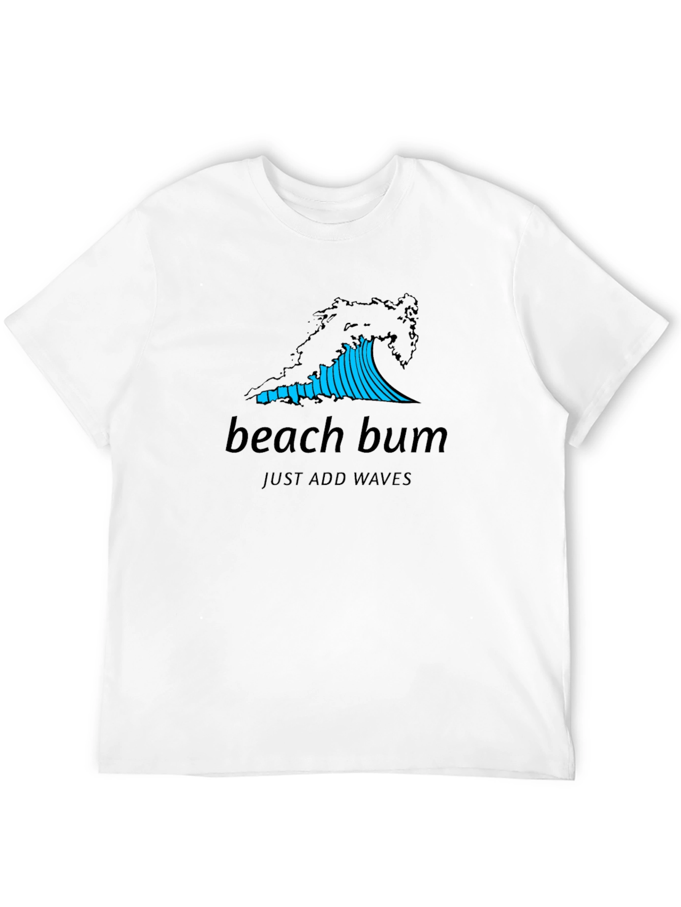 Beach Bum Wave Graphic Black T-Shirt