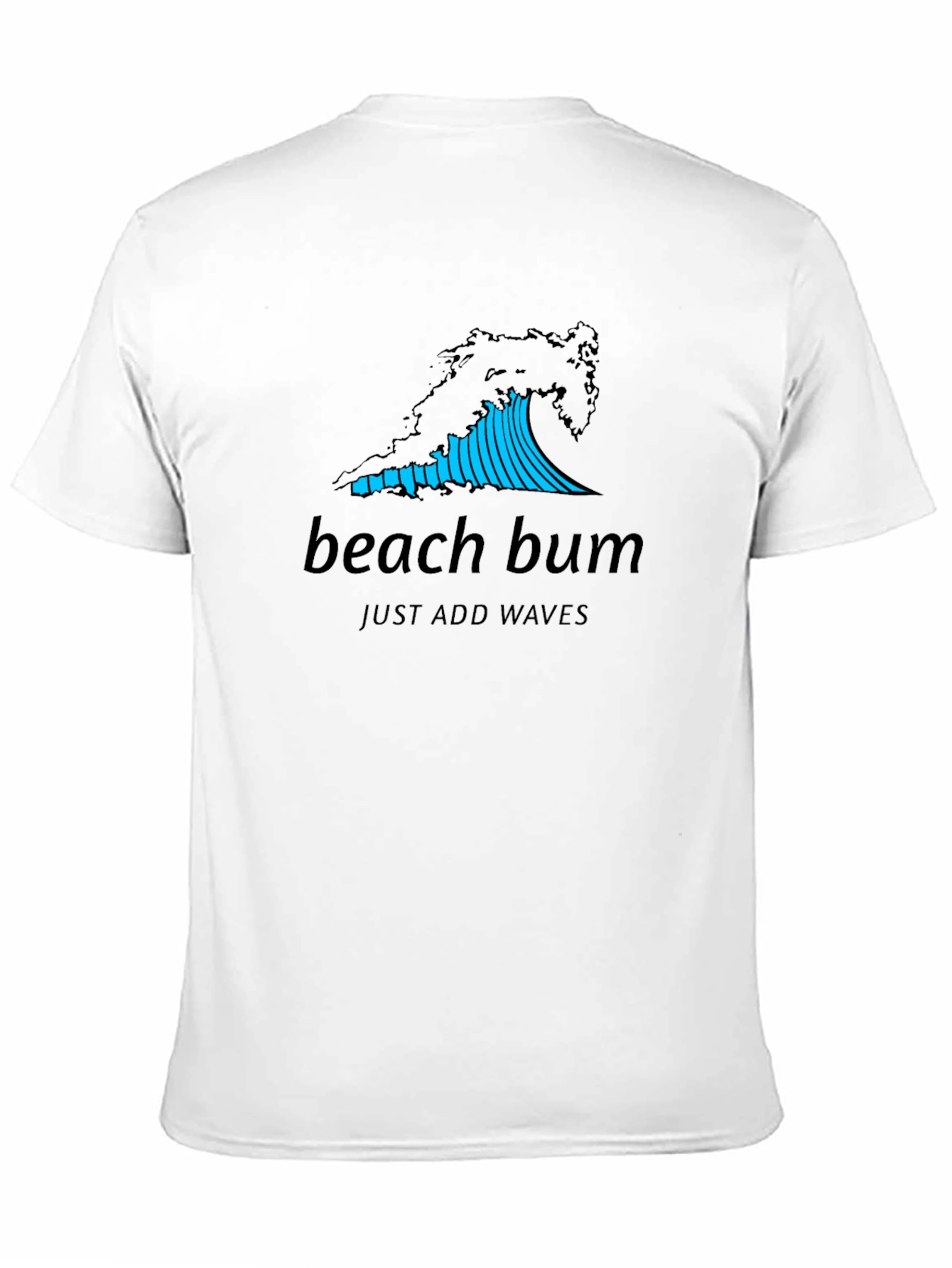 Beach Bum Wave Graphic Black T-Shirt