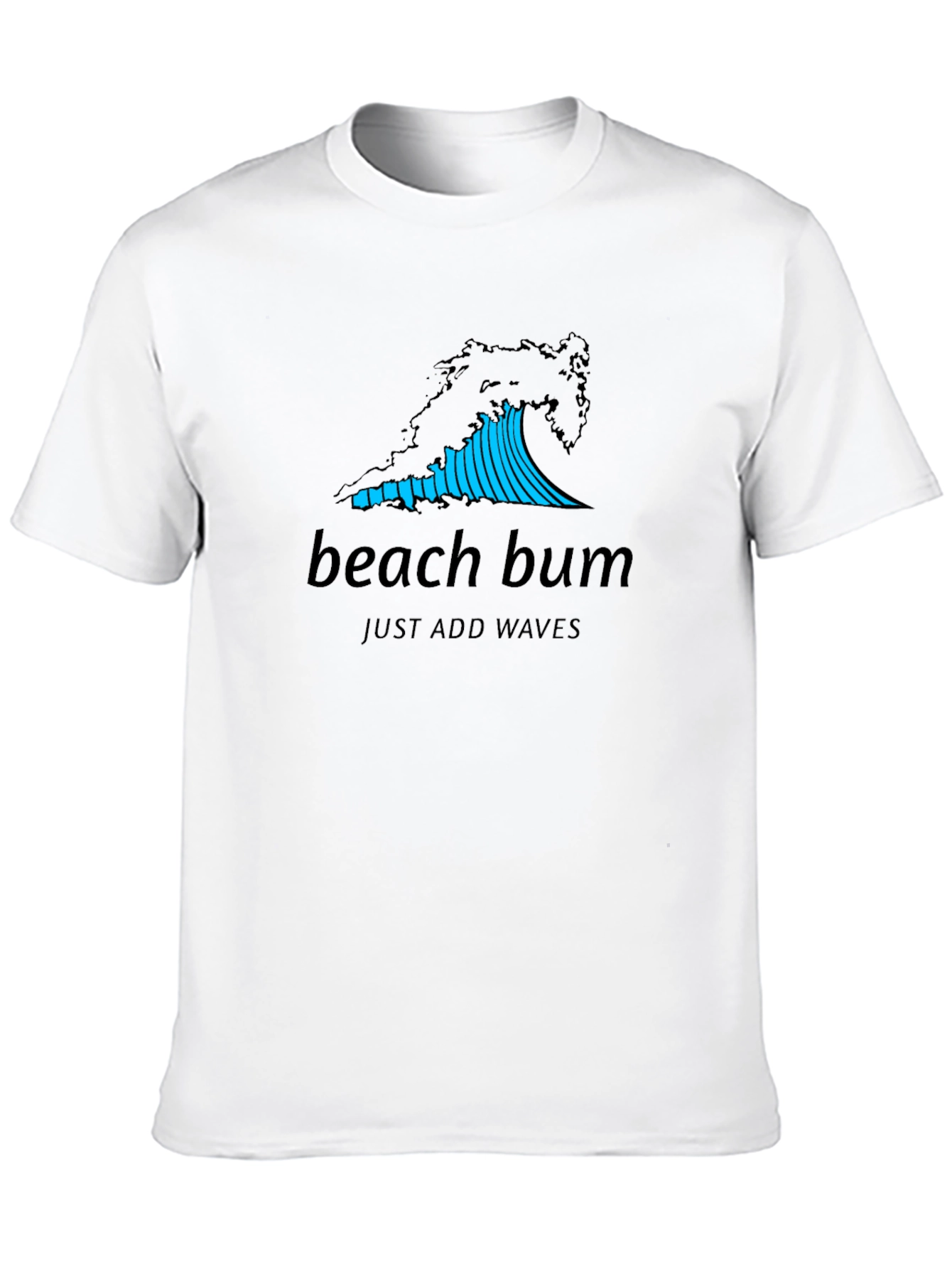 Beach Bum Wave Graphic Black T-Shirt