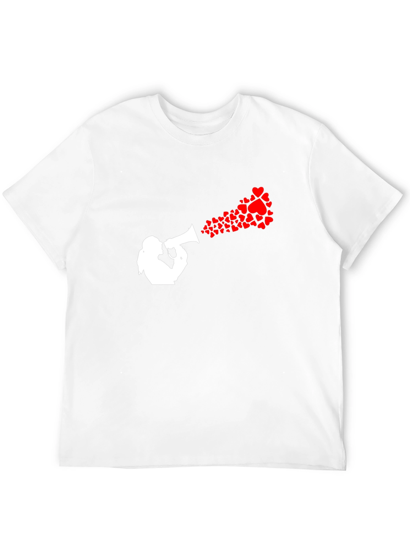 Heart Speaker Graphic Tee - Black Cotton T-Shirt