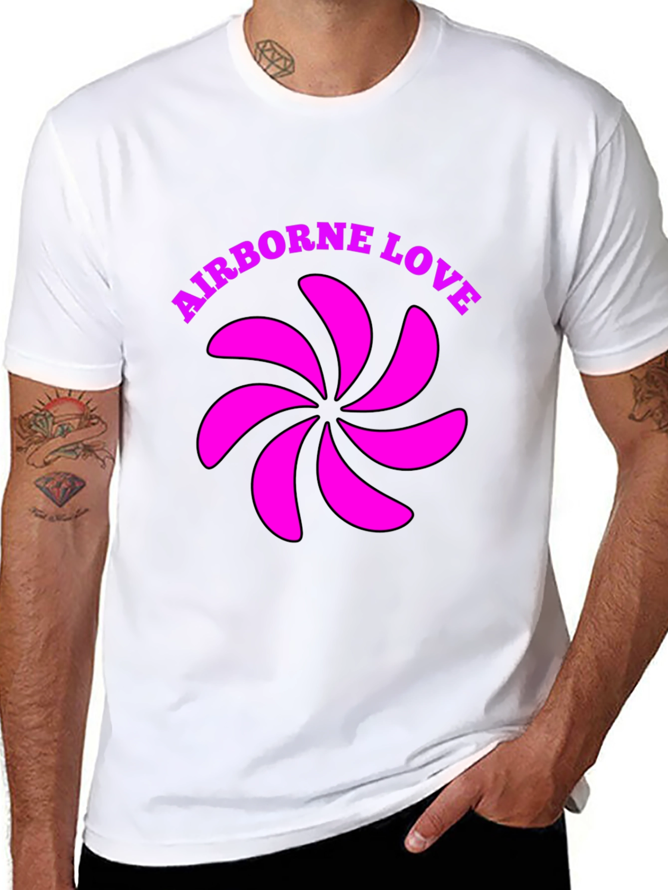 Airborne Love Graphic T-Shirt - Black