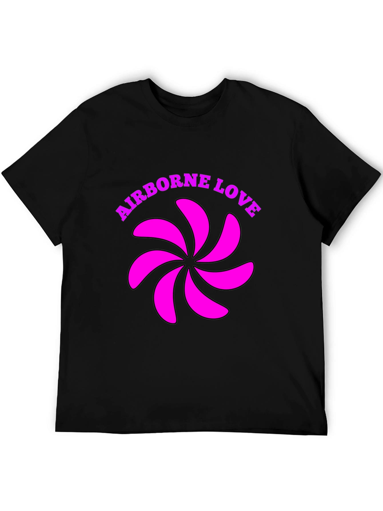Airborne Love Graphic T-Shirt - Black