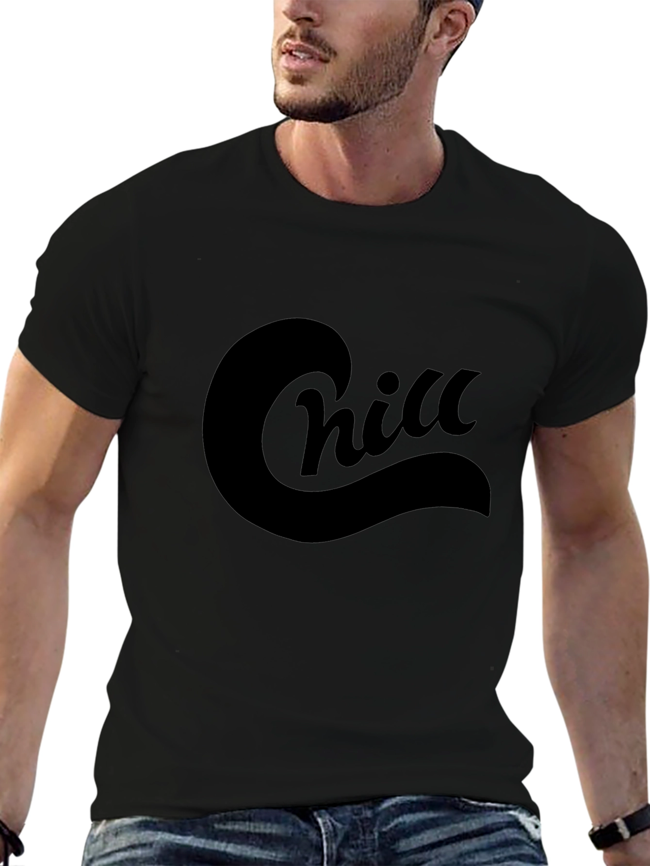 Chill Graphic Tee - Relaxed Fit Black T-Shirt