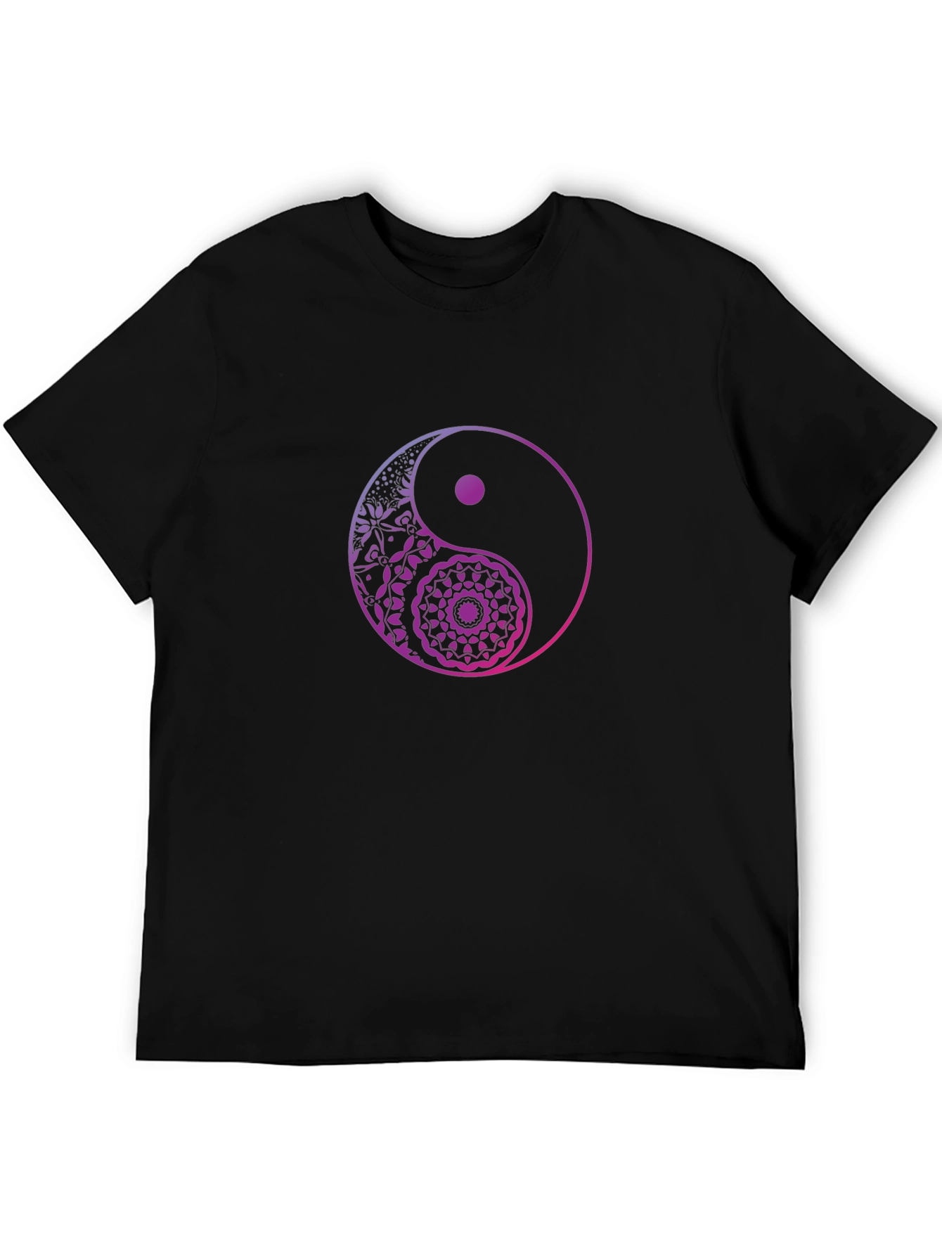 Yin Yang Mandala Graphic Tee - Black