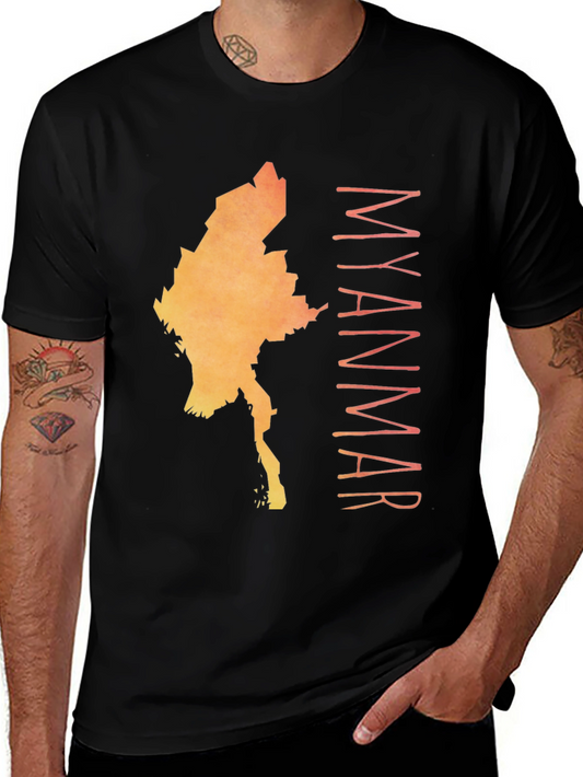 Myanmar Map Graphic T-Shirt