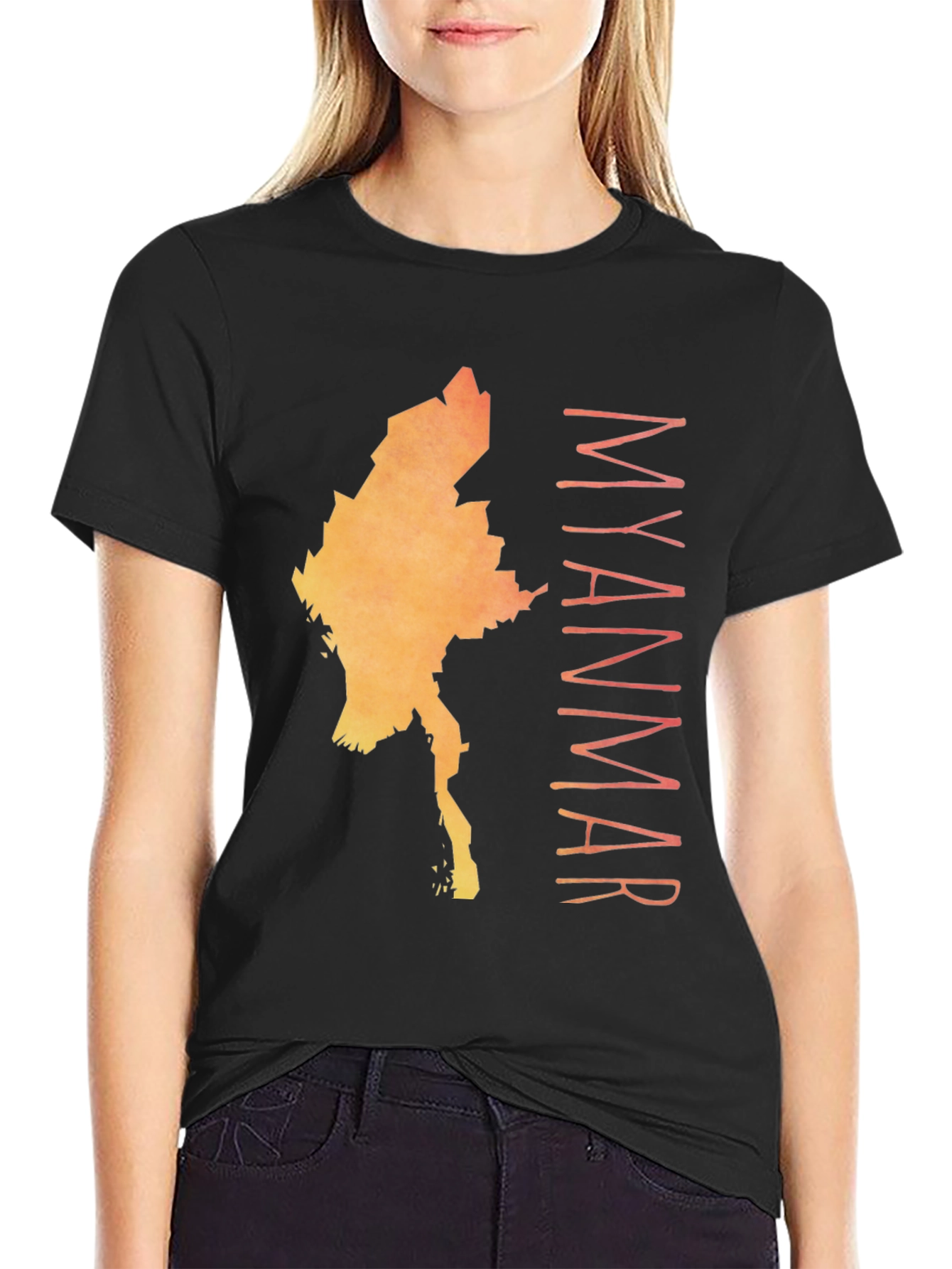 Myanmar Map Graphic T-Shirt