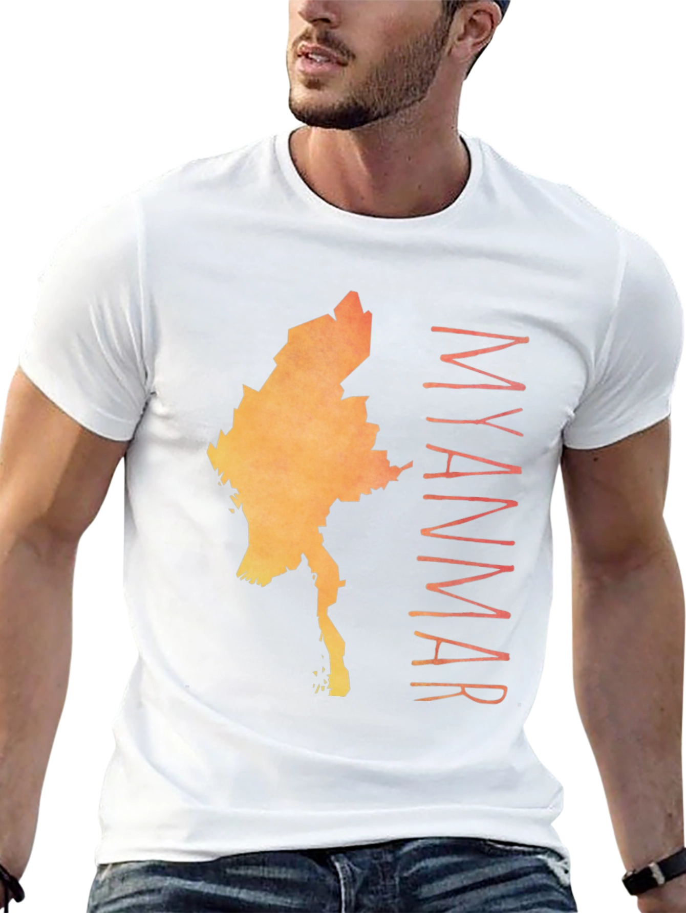 Myanmar Map Graphic T-Shirt