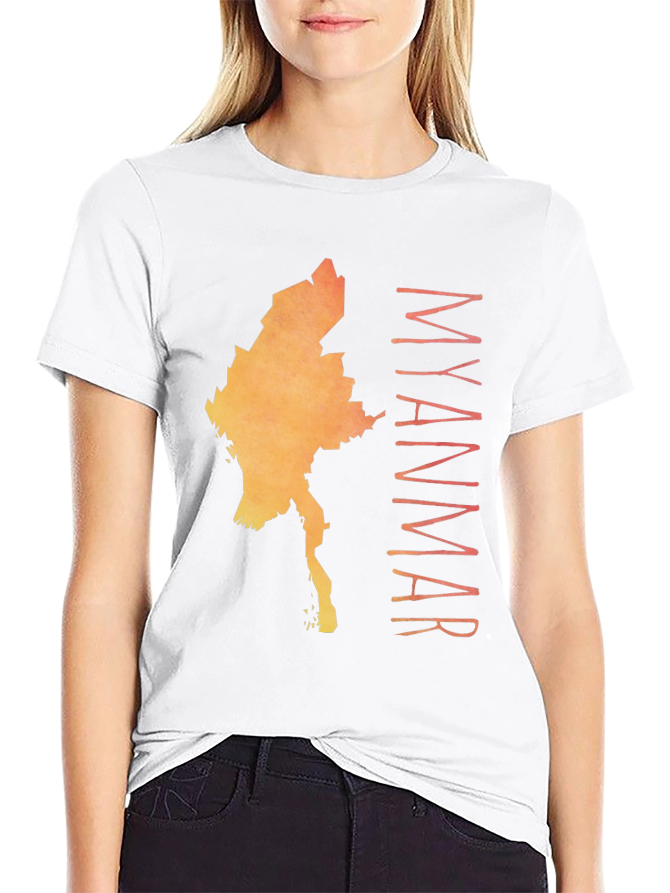 Myanmar Map Graphic T-Shirt