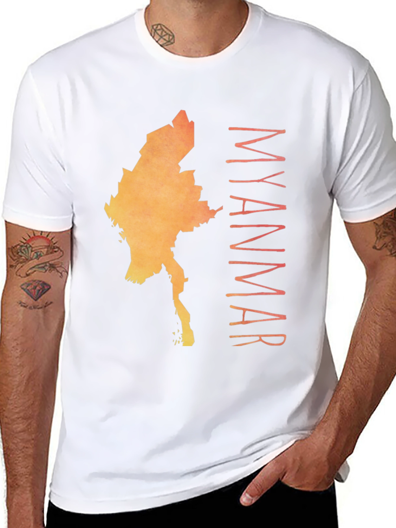 Myanmar Map Graphic T-Shirt