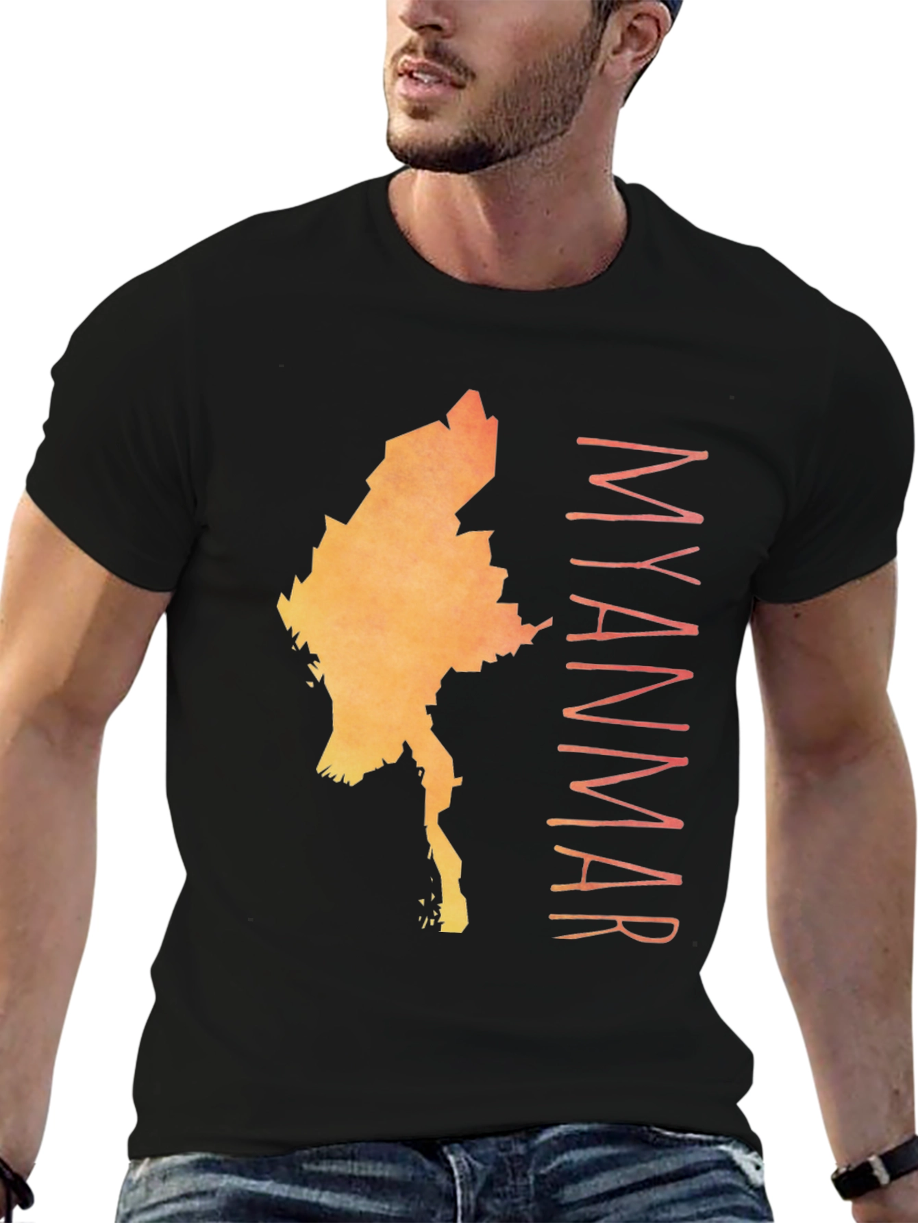 Myanmar Map Graphic T-Shirt