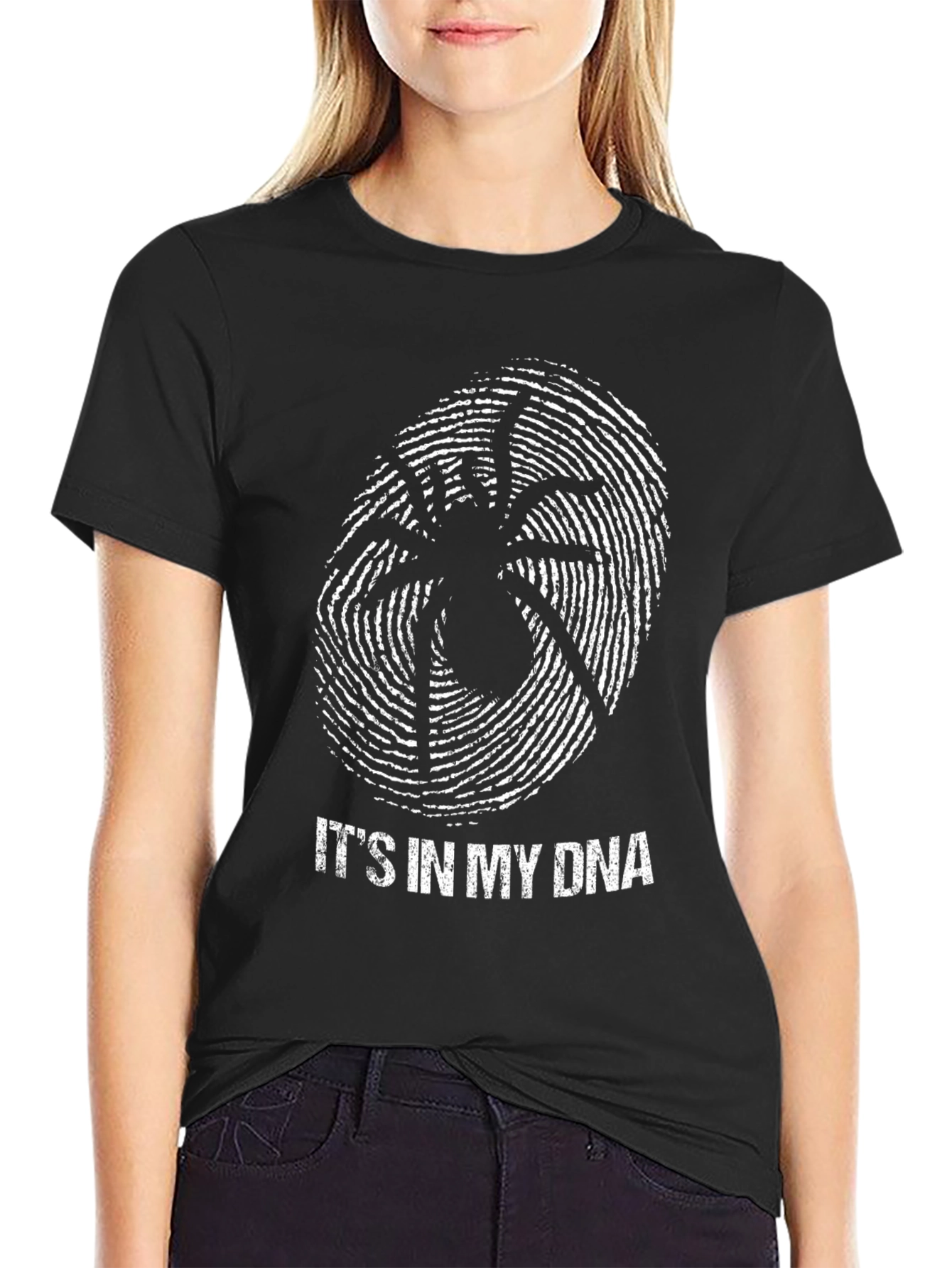 Spider DNA Graphic Tee - Black Novelty T-Shirt