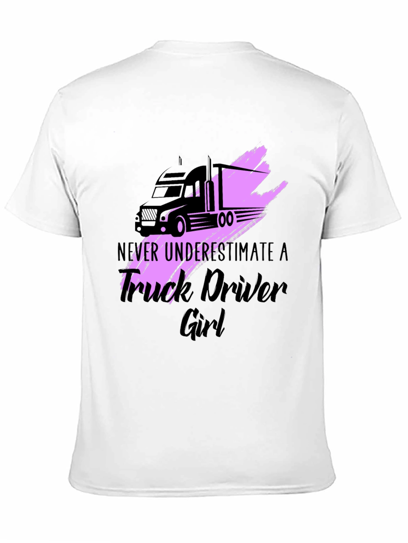Truck Driver Girl Graphic Tee - Black